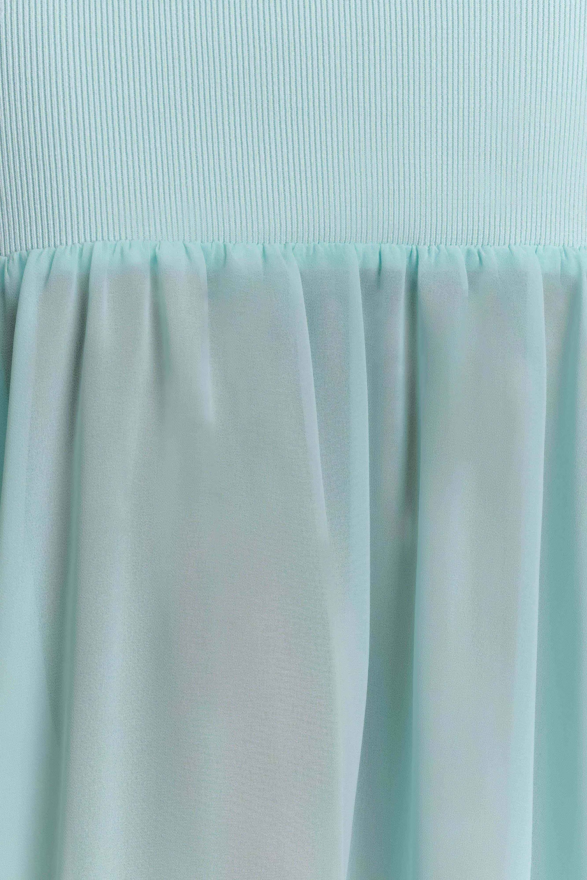 Deanne Bandage And Chiffon Knit Maxi Dress - Blue #6