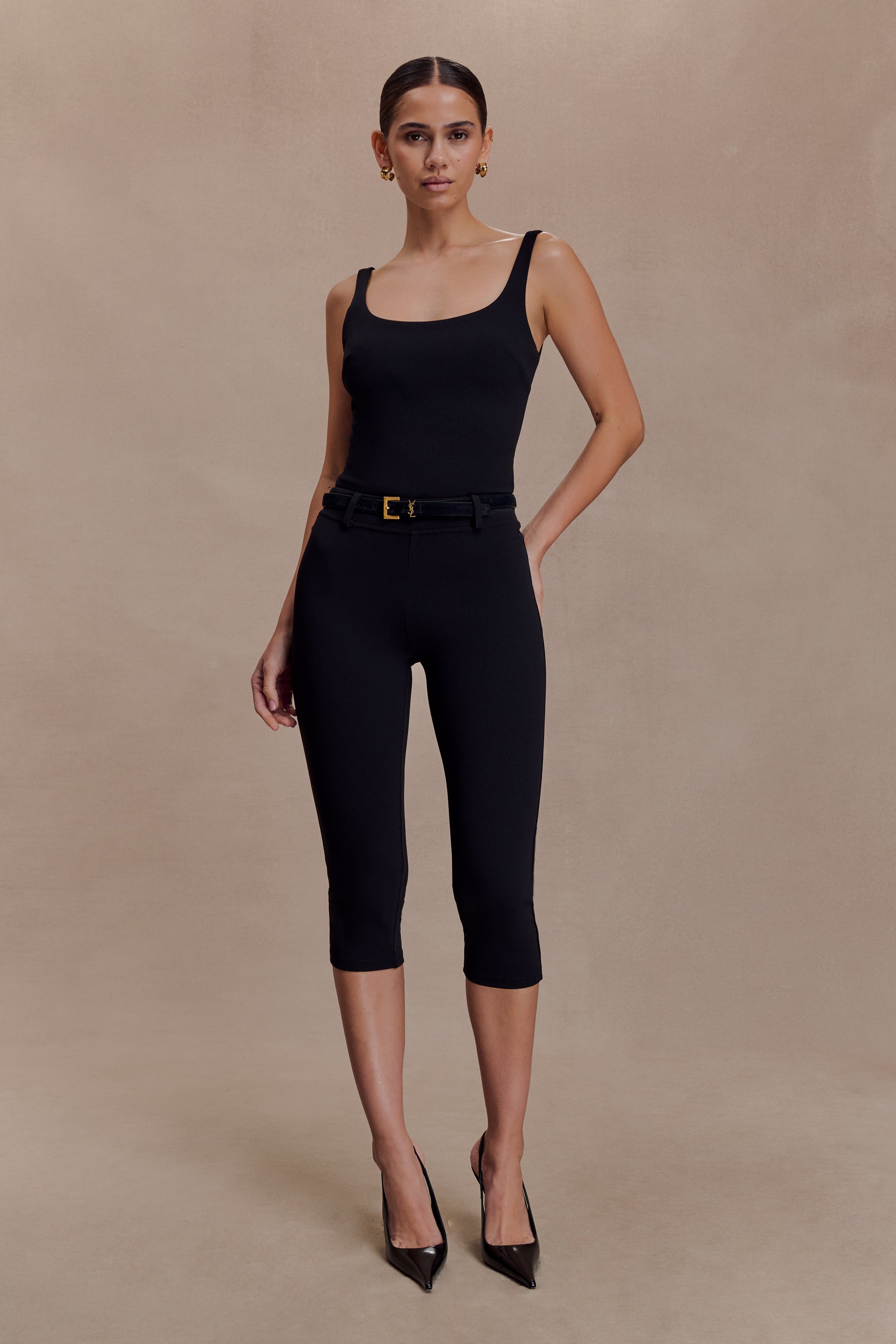 Blanca Stretch Crepe Capri Pants - Black #2
