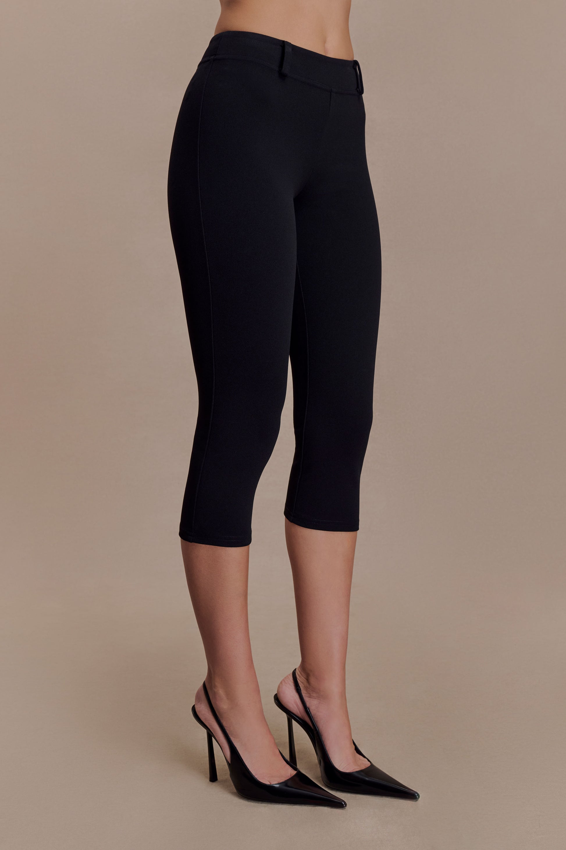 Blanca Stretch Crepe Capri Pants - Black #4