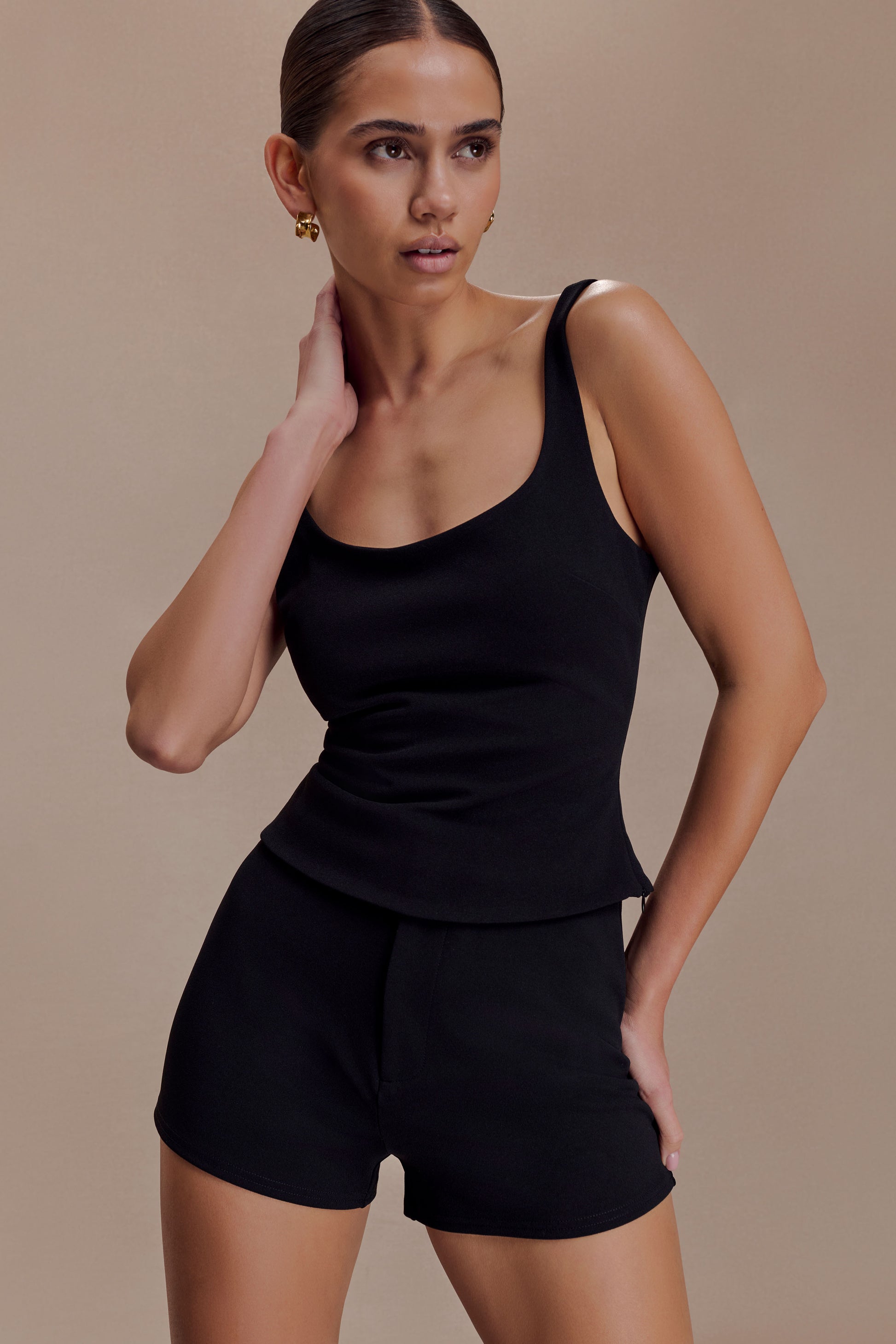 Blanca Stretch Crepe Shorts - Black #3