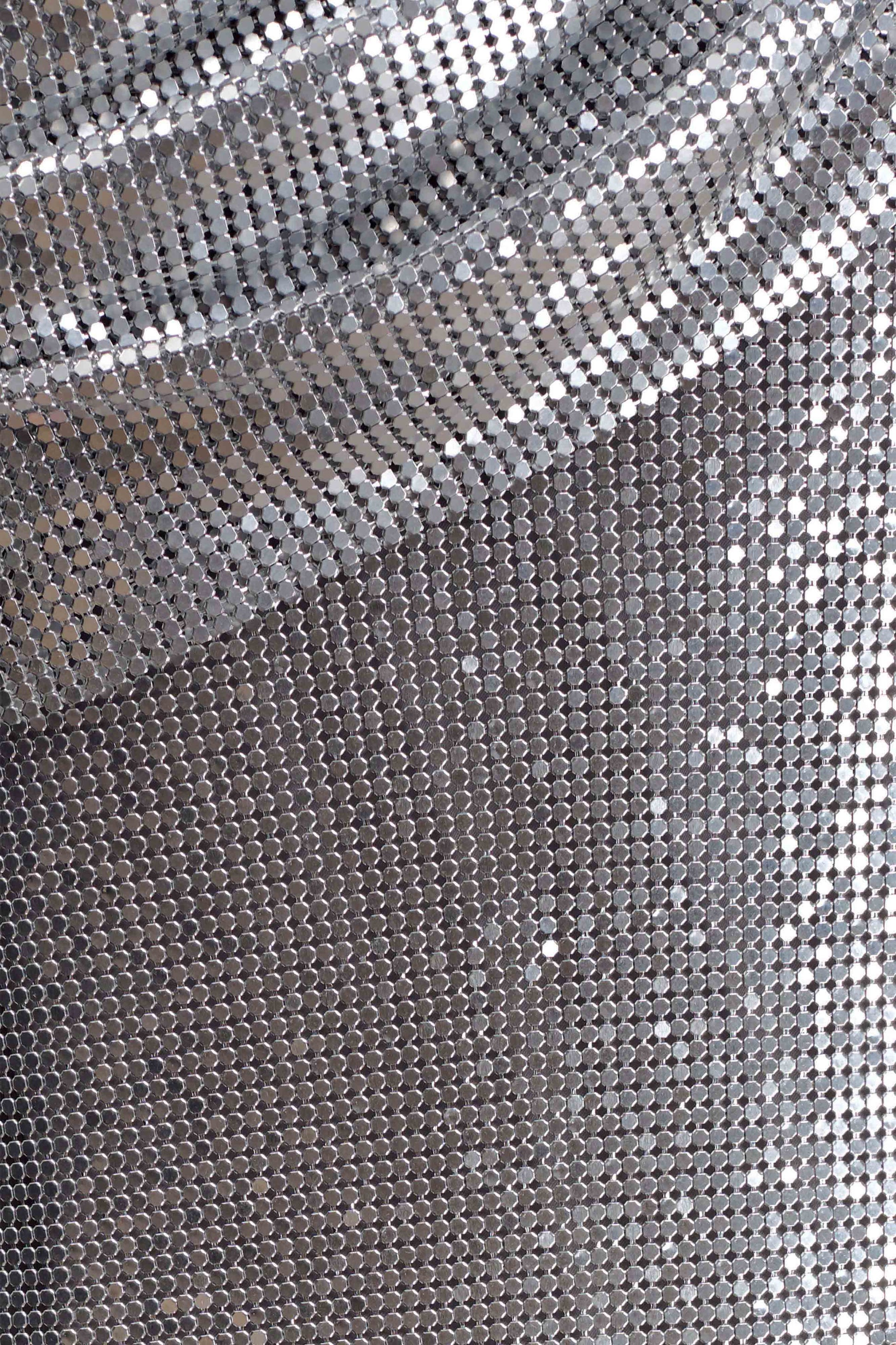 Lyle One Shoulder Glow Mesh Mini Dress - Silver #11