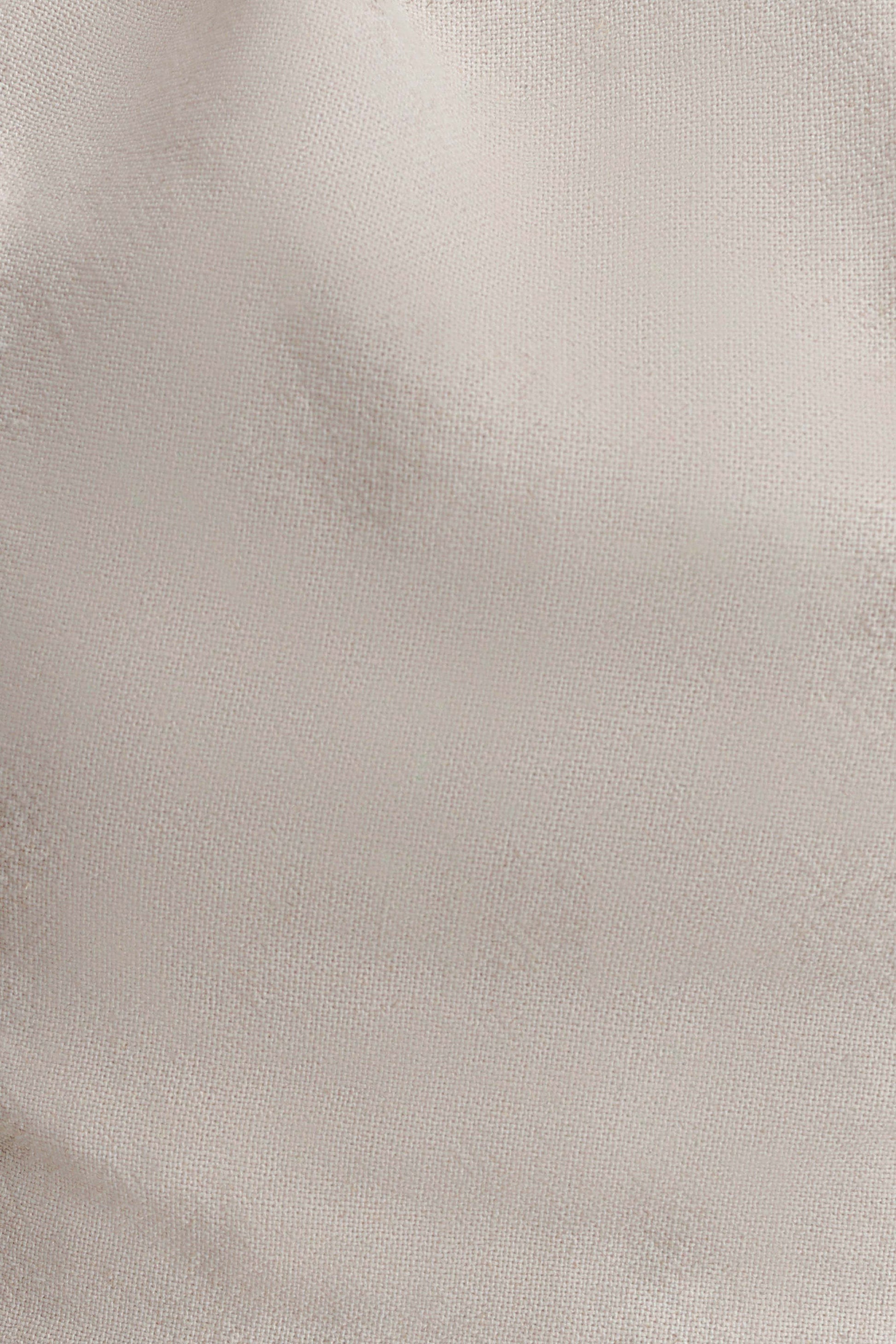 Gabby Asymmetrical Neckline Linen Beaded Top - Natural #10