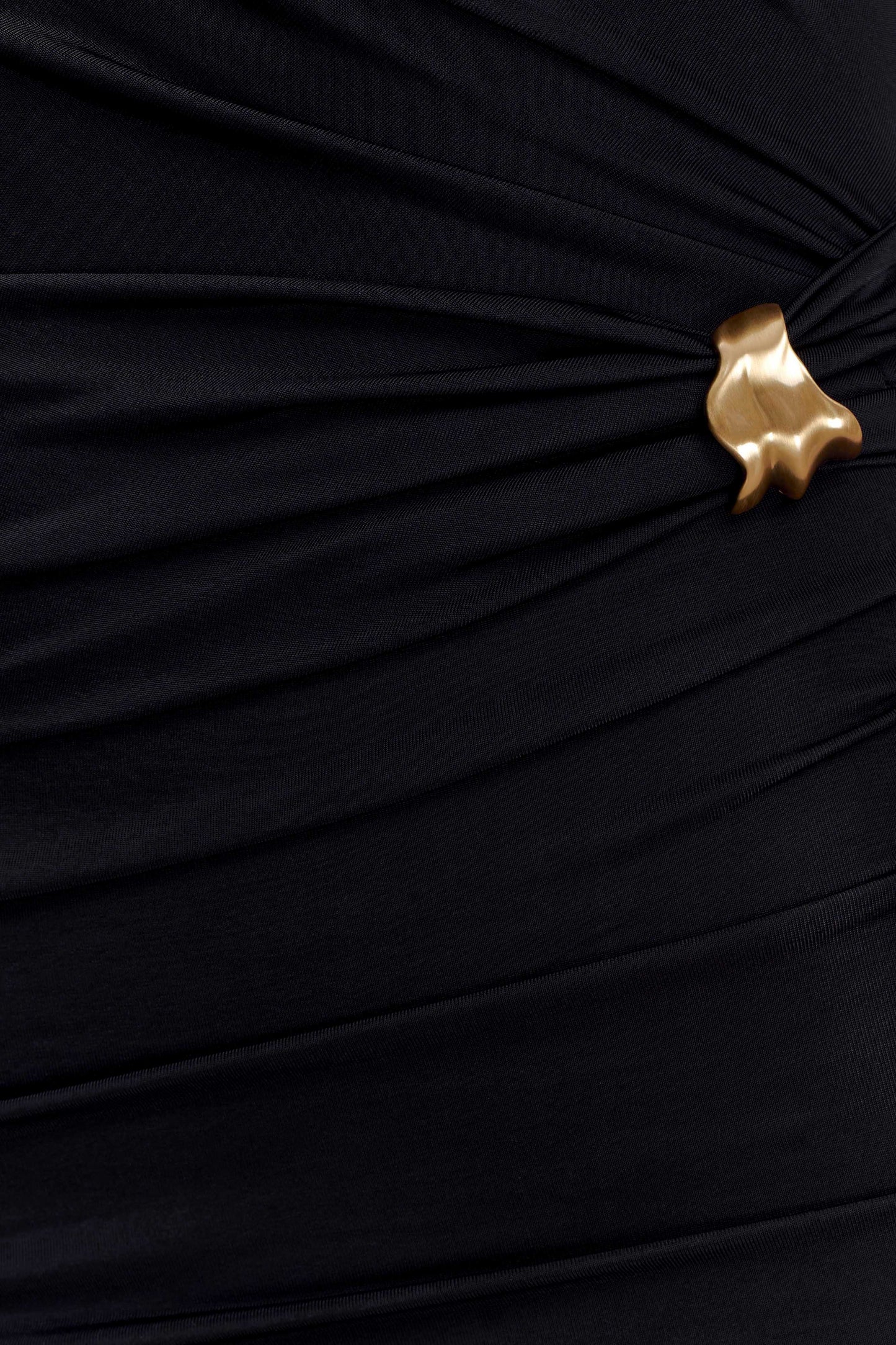 Amia Slinky Sleeveless Mini Dress With Hardware - Black