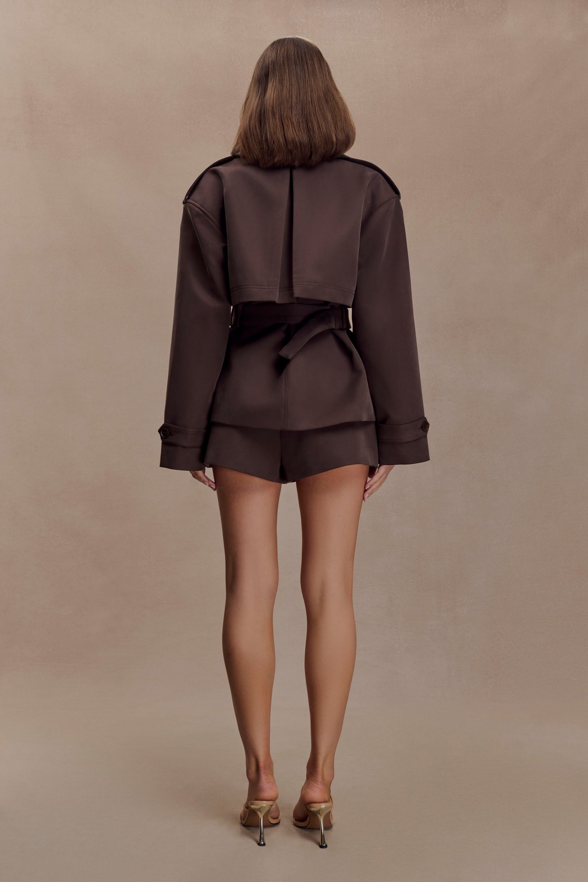 Alden Short Trench Jacket - Chocolate #6