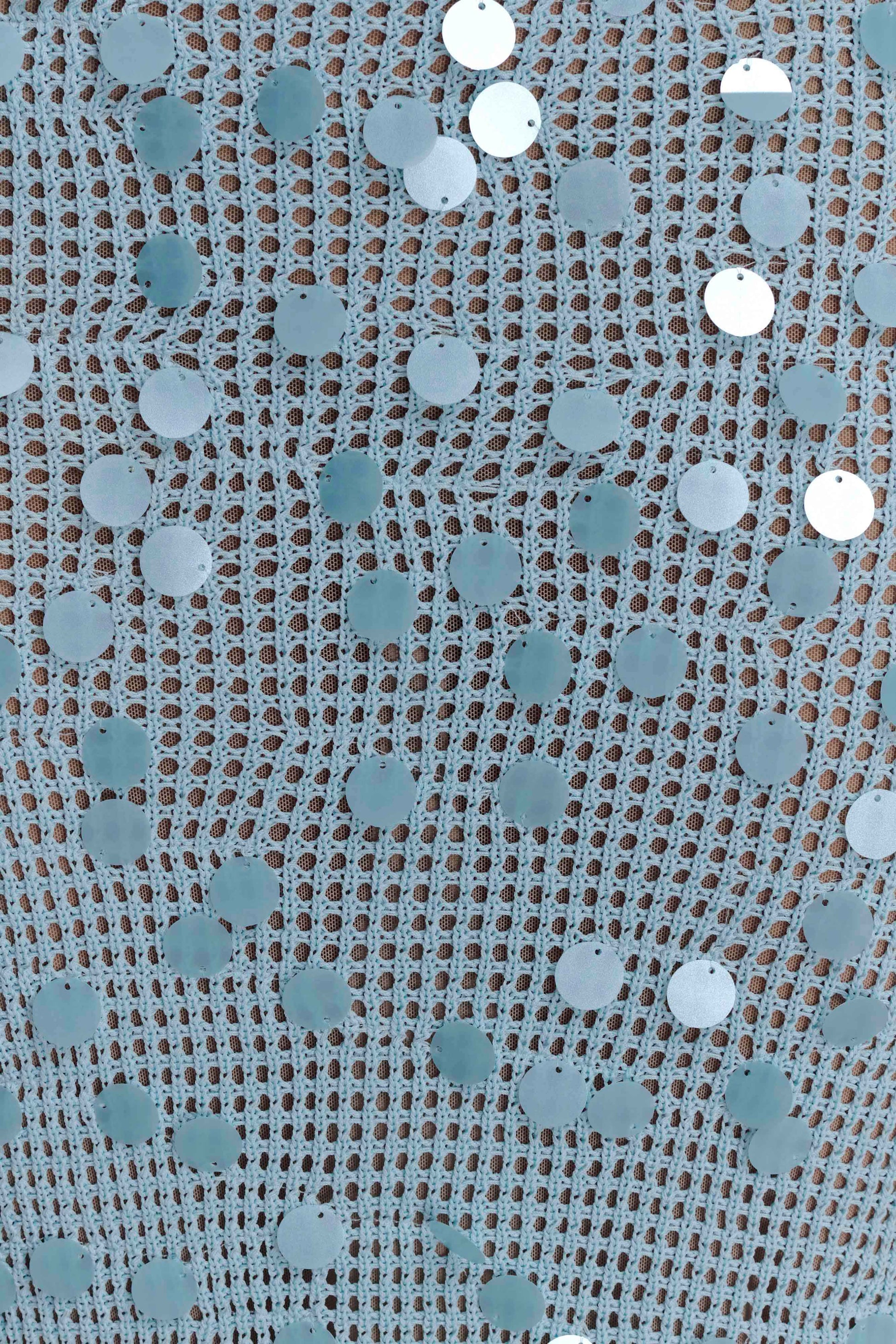 Carmen Crochet Sequin Maxi Open Back Dress - Blue #6