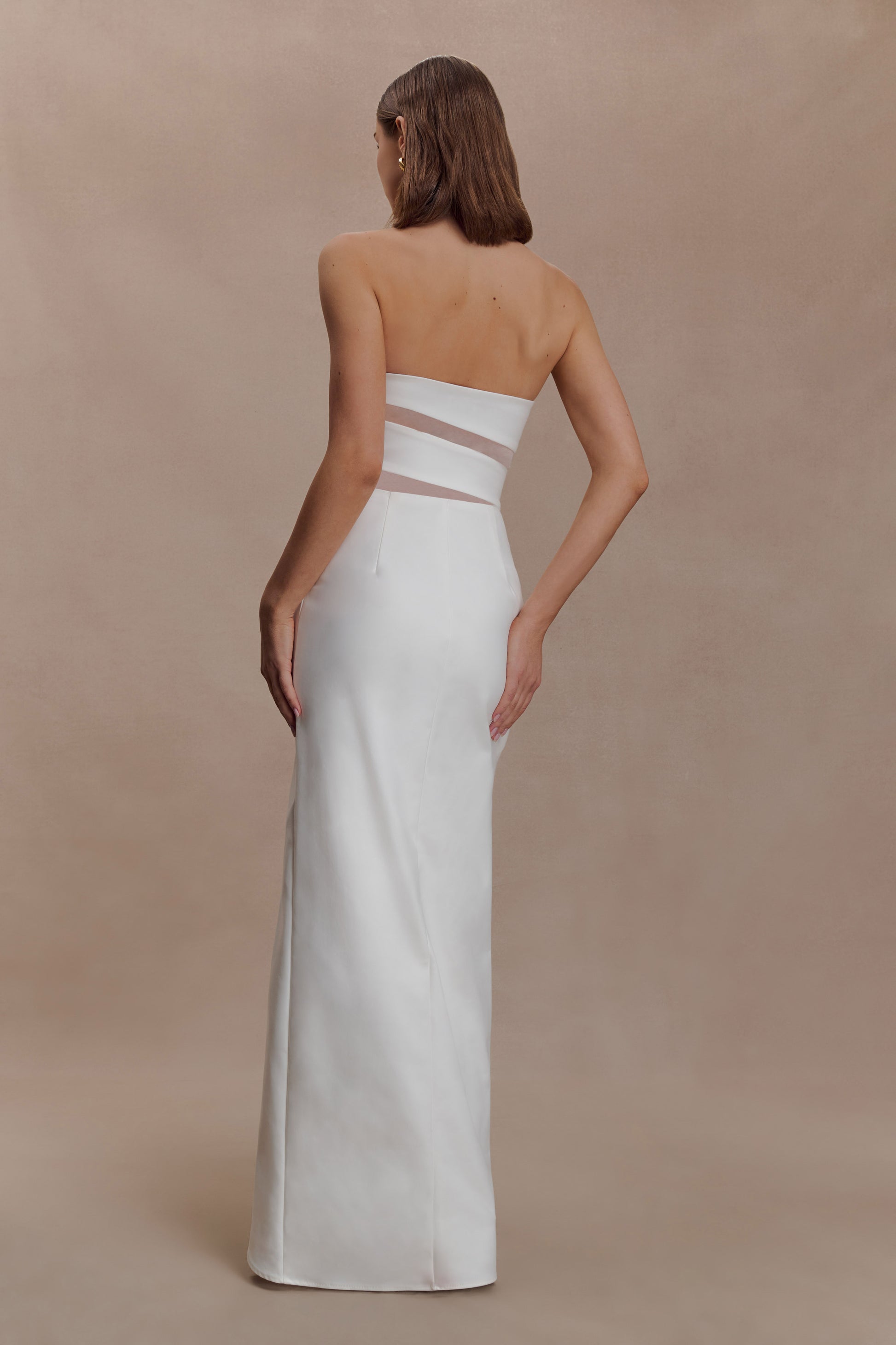 Paulina Cut Out Strapless Maxi Dress - White #2