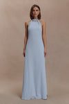 Abeda Cotton Maxi Dress With Hardware - Pale Blue