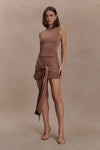 Sinead Slinky Mini Dress With Hardware - Mocha