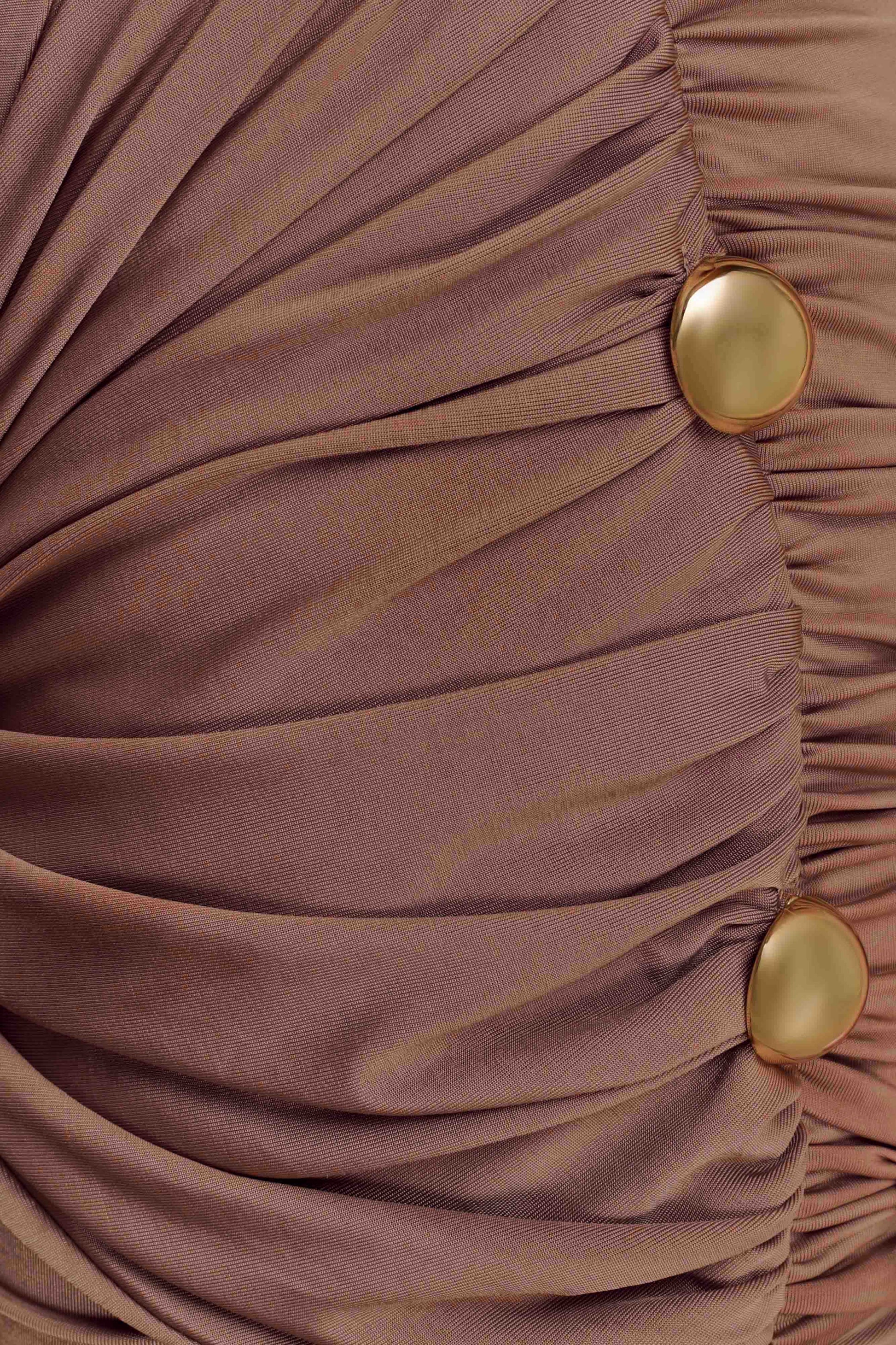 Sinead Slinky Mini Dress With Hardware - Mocha #6