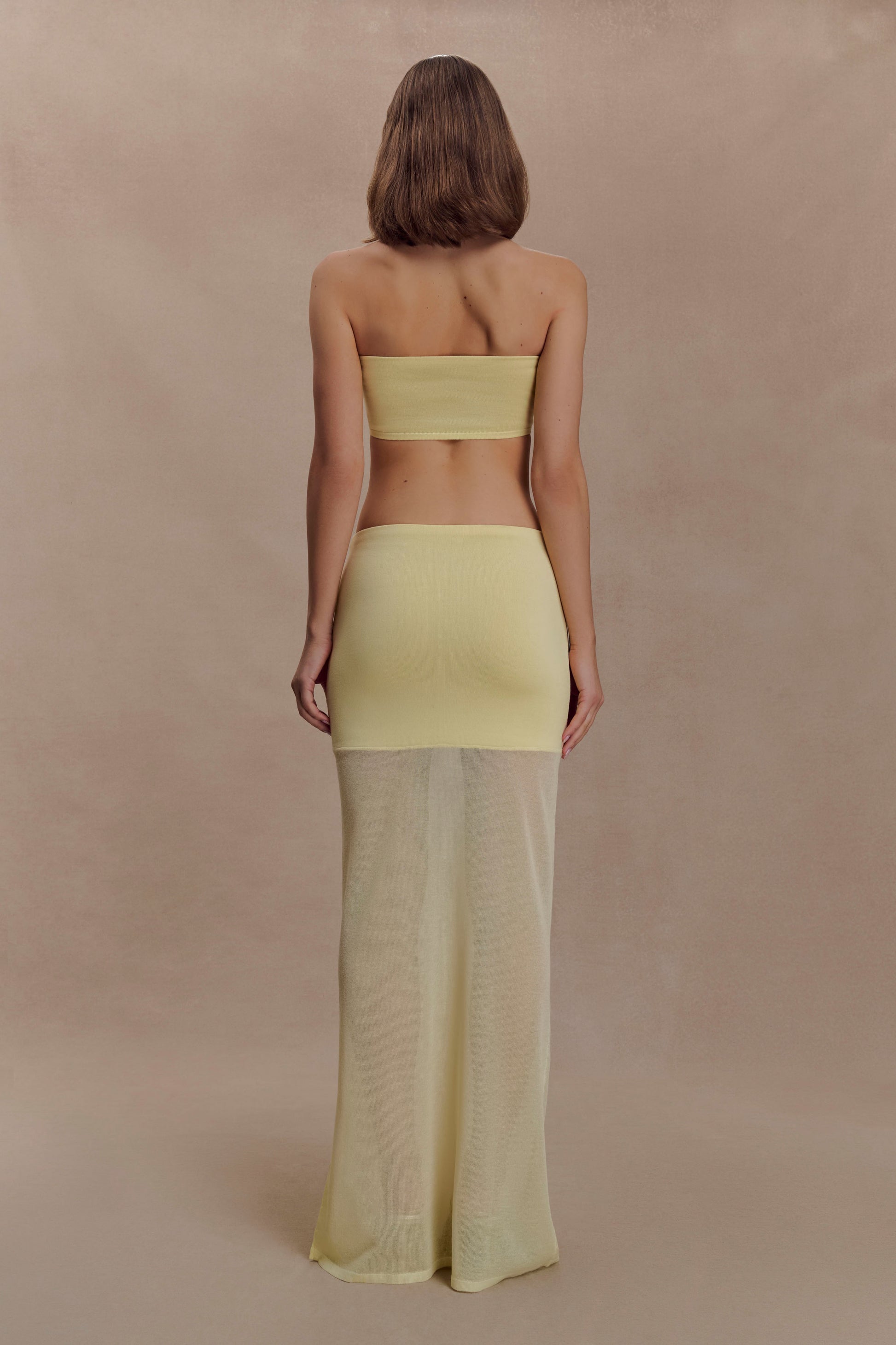 Tanyel Sheer And Bandage Knit Maxi Skirt - Lemon #2