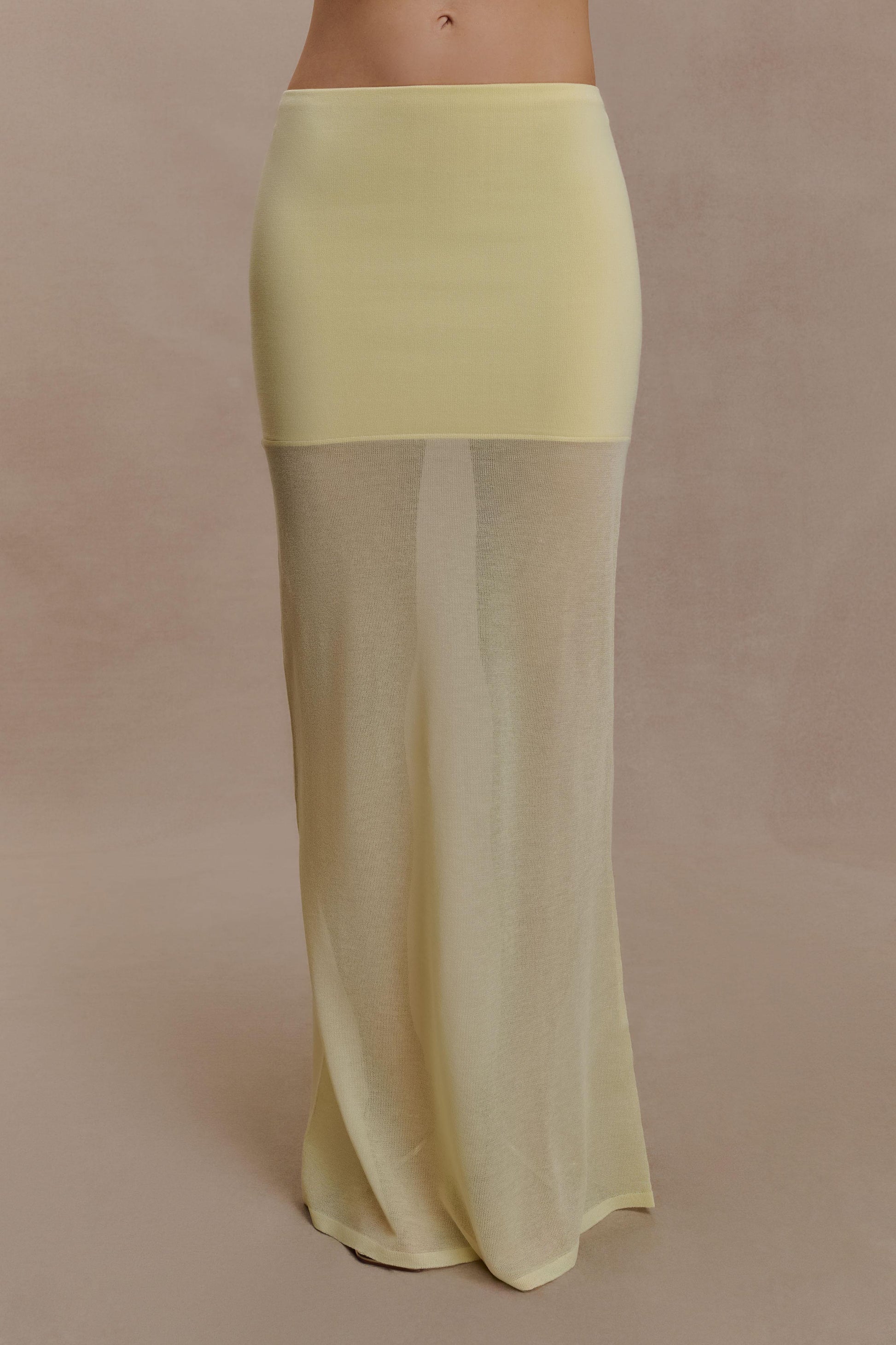 Tanyel Sheer And Bandage Knit Maxi Skirt - Lemon #6