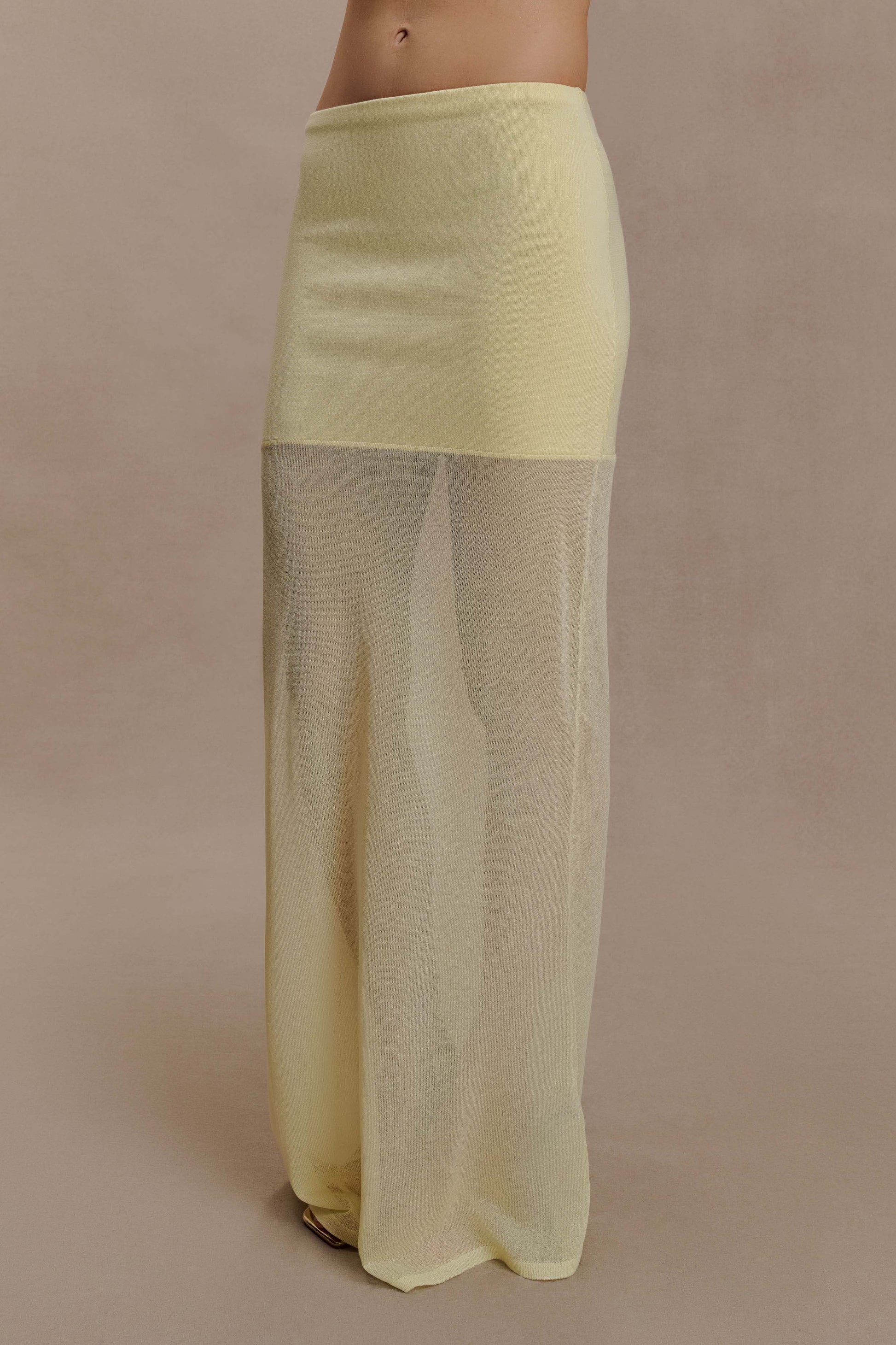 Tanyel Sheer And Bandage Knit Maxi Skirt - Lemon #4