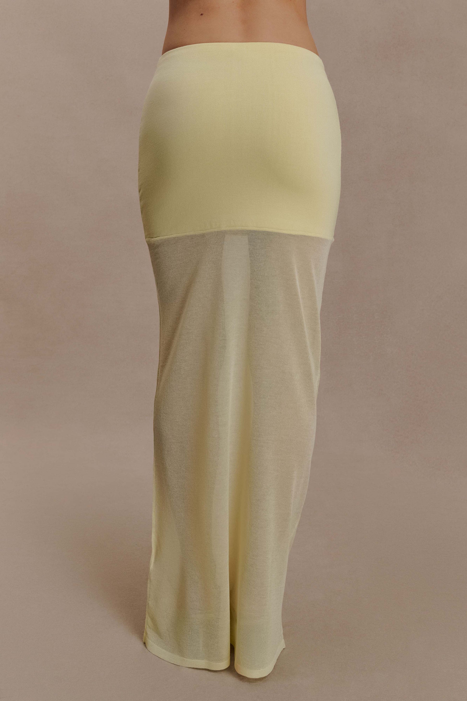 Tanyel Sheer And Bandage Knit Maxi Skirt - Lemon #5
