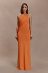 Elma Halter Knit Maxi Dress - Orange
