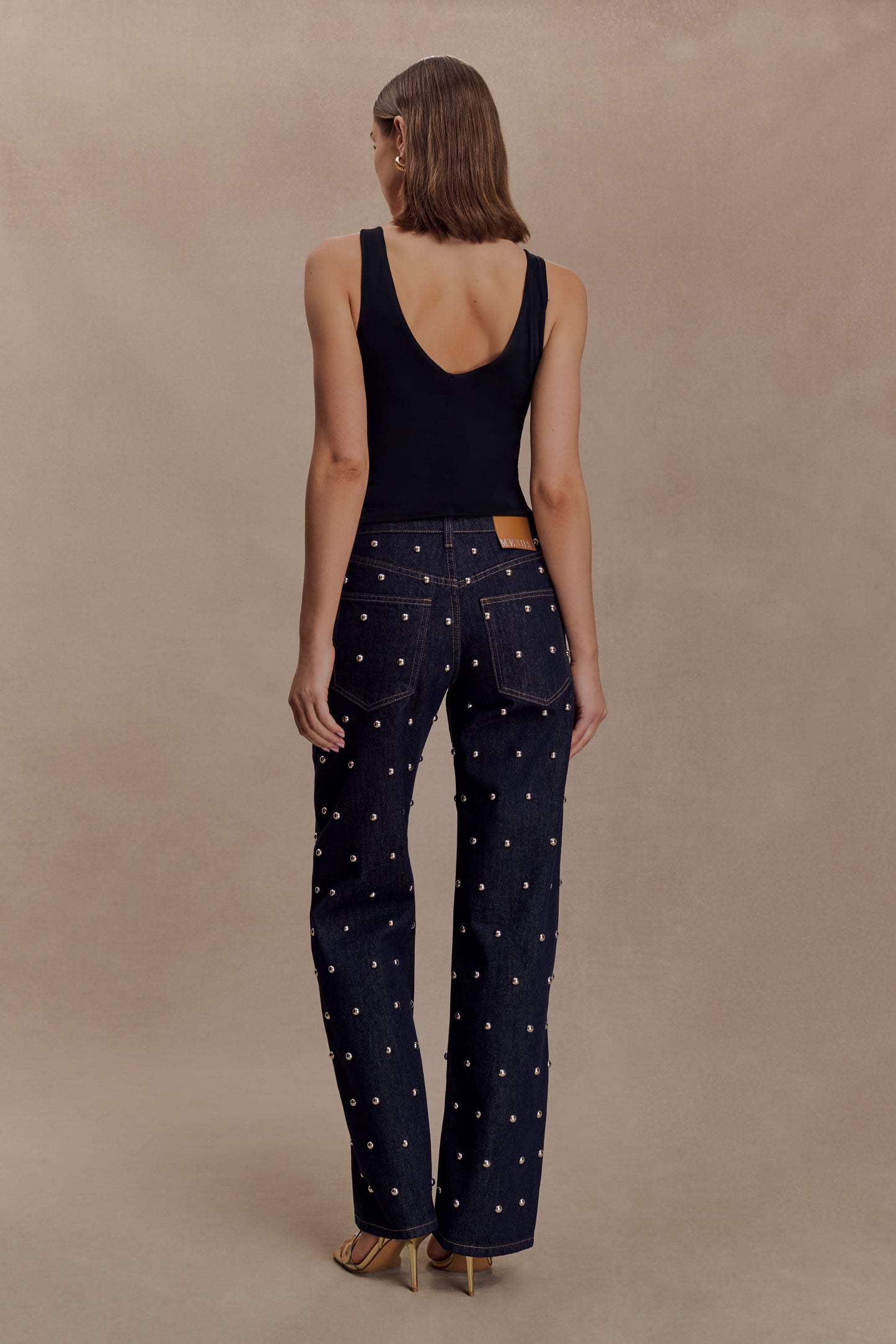 Spencer Slinky Top with Hardware - Black