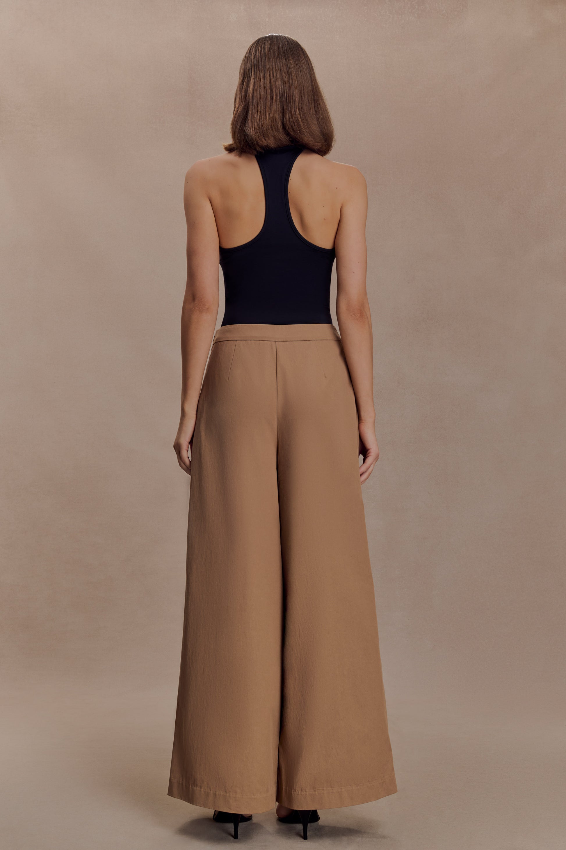 Owen Draped Wide Leg Pants - Mocha #2