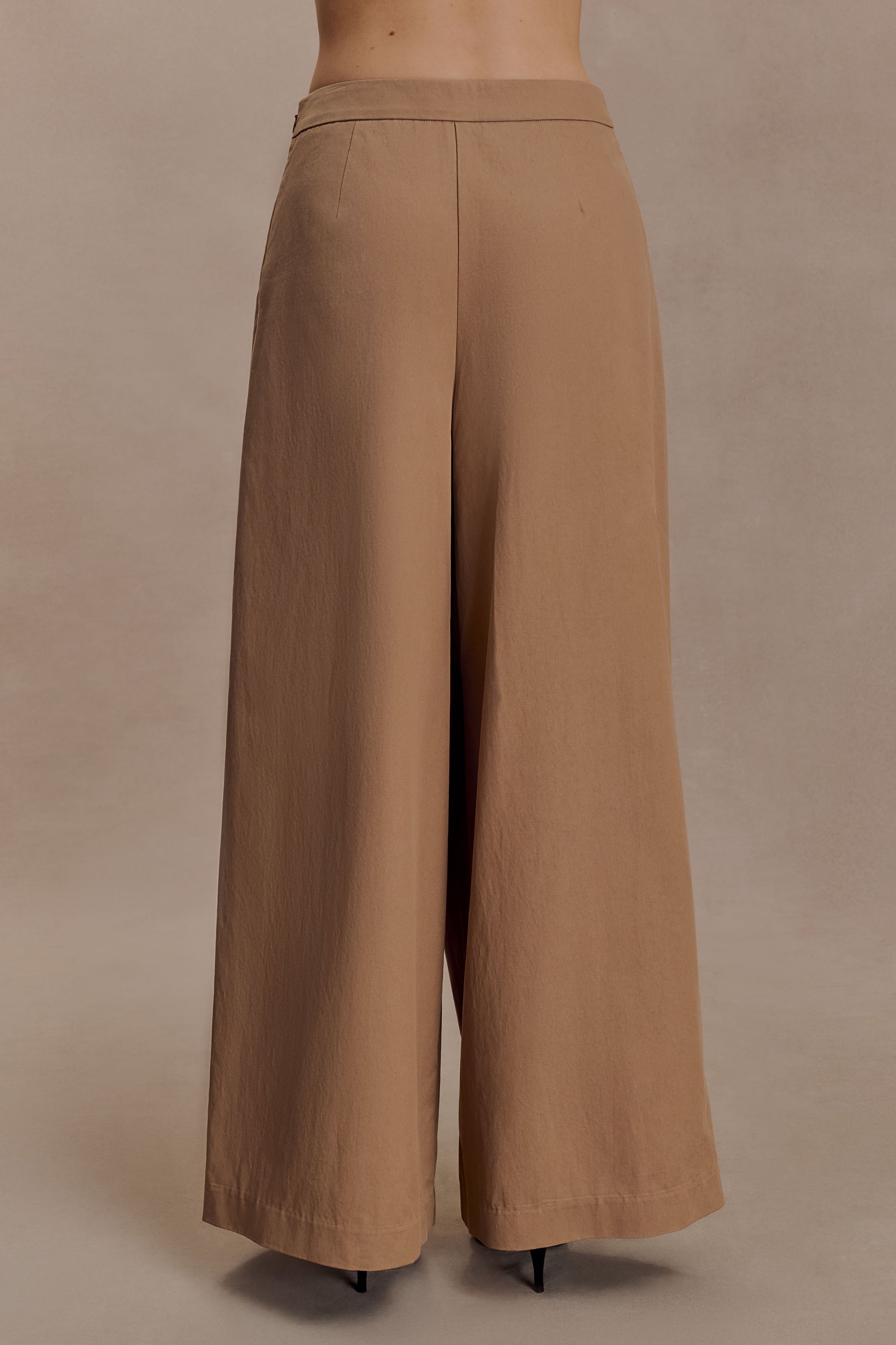 Owen Draped Wide Leg Pants - Mocha #6