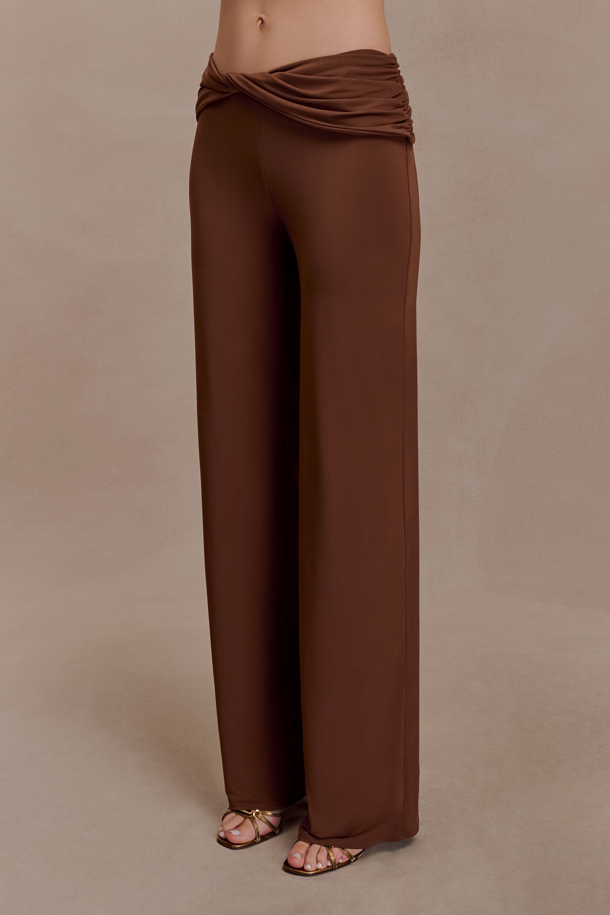 Lydia Slinky Straight Leg Pants - Chocolate #4