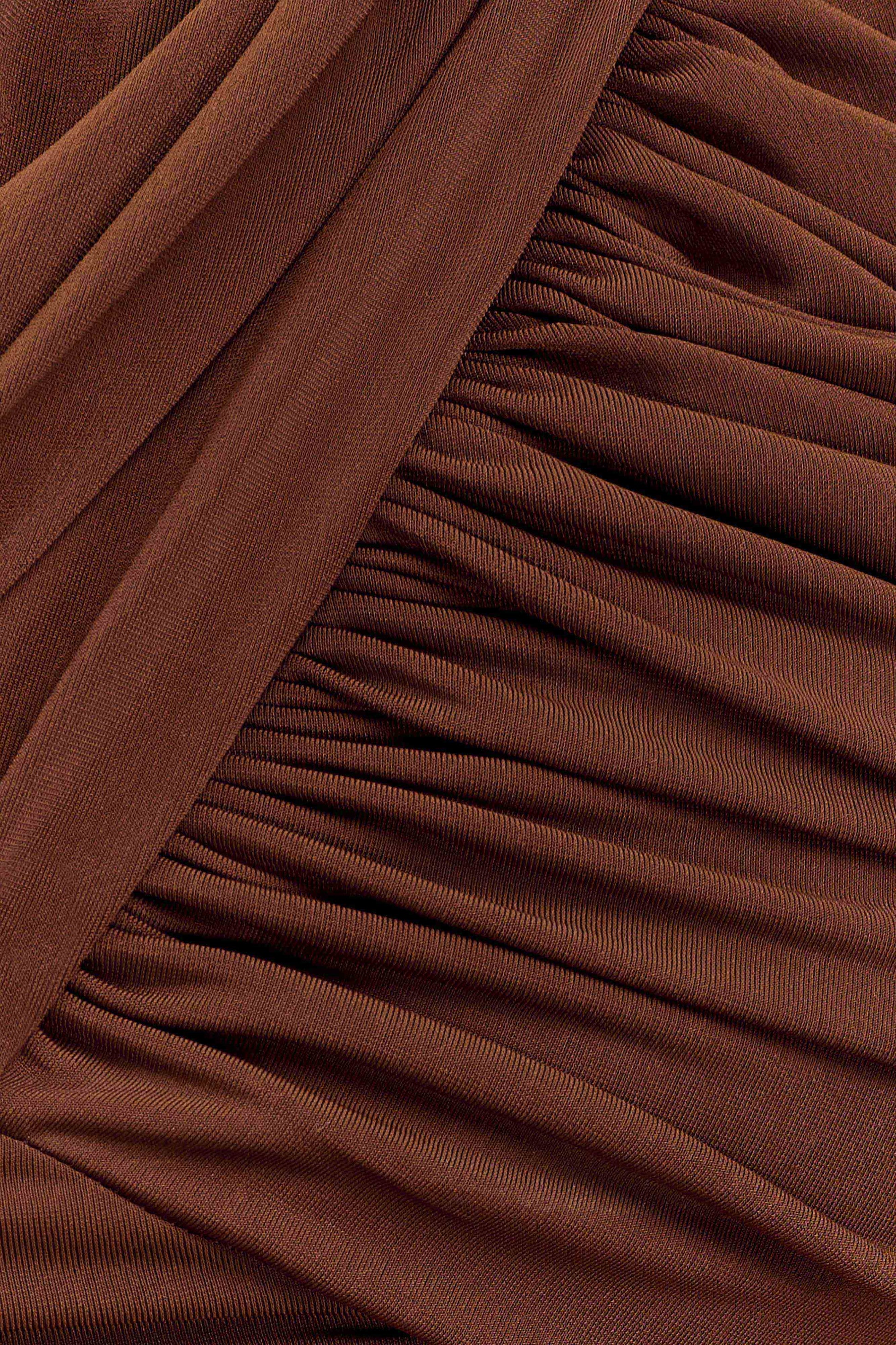 Lydia Slinky Asymmetrical Halter Top - Chocolate #6