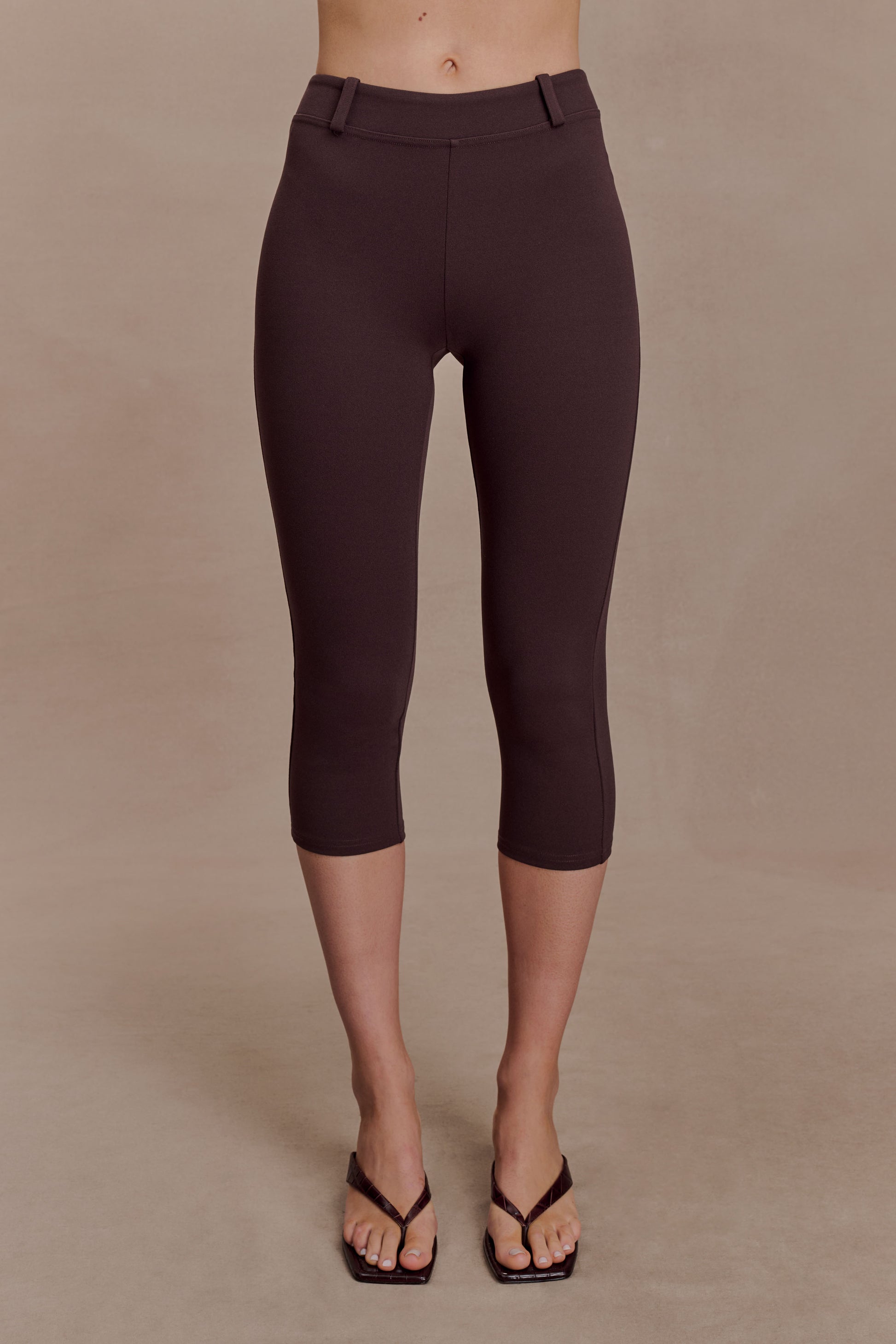 Blanca Stretch Crepe Capri Pants - Chocolate #7