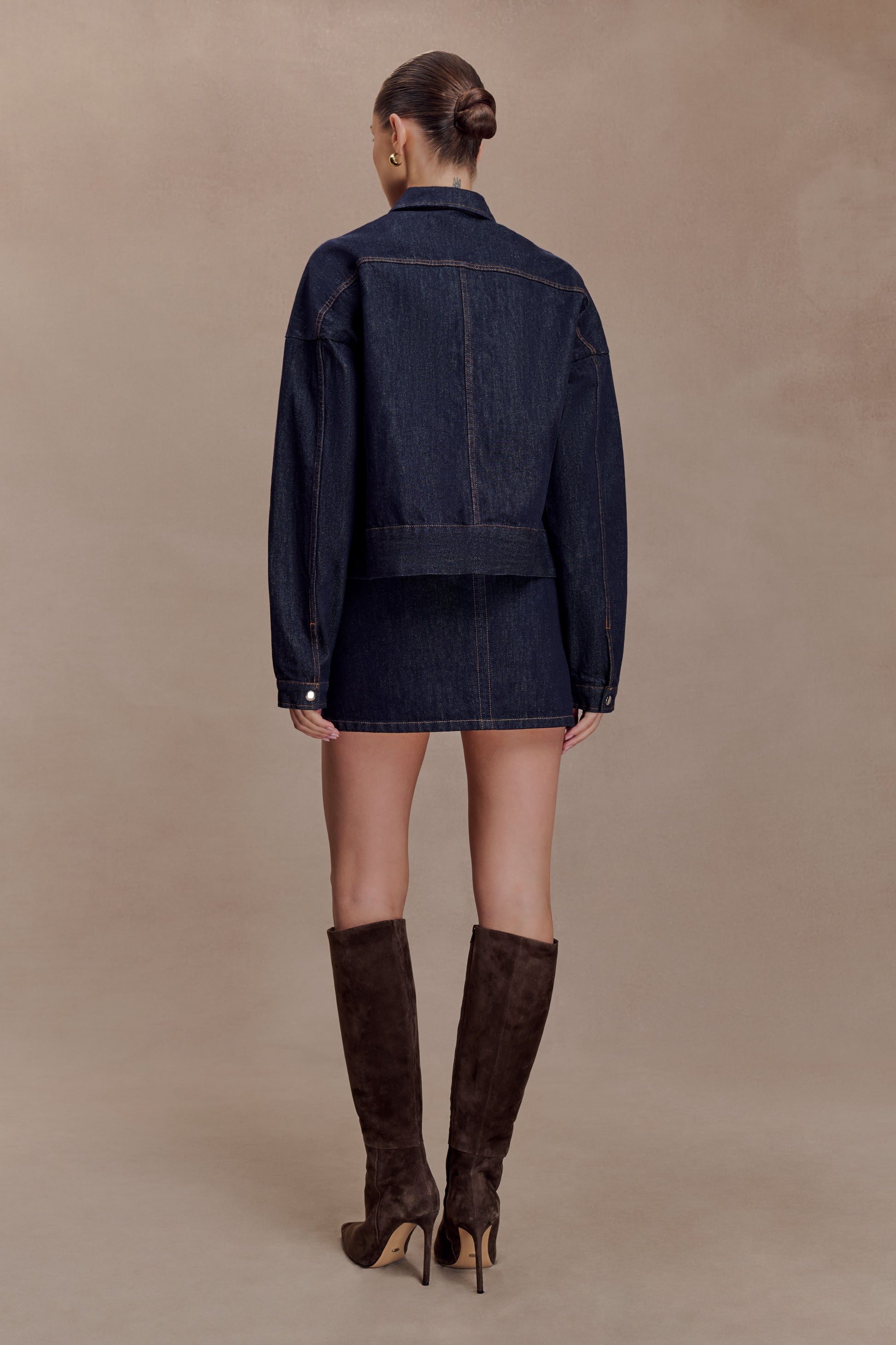 Olandria Oversized Jacket Top - Washed Indigo Blue #5