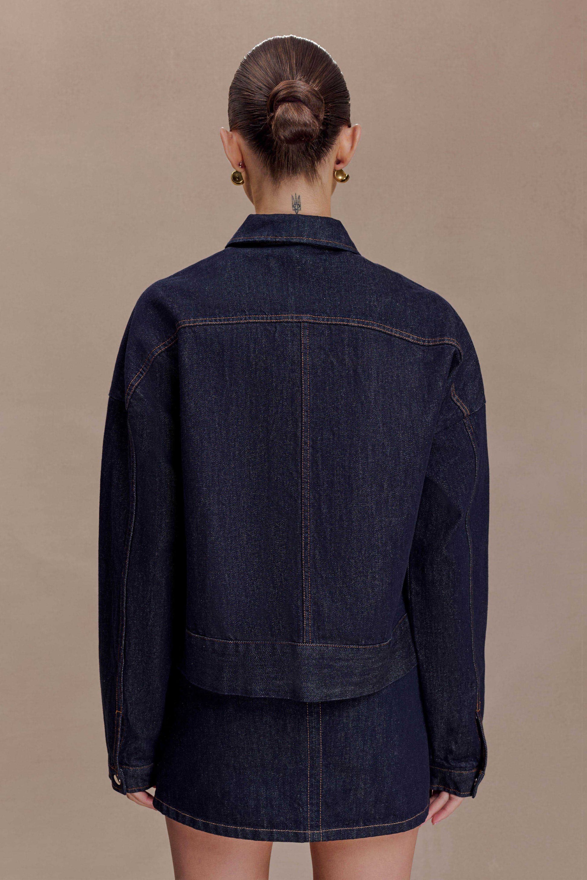 Olandria Oversized Jacket Top - Washed Indigo Blue #2