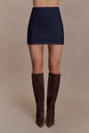 Ellie Denim Mini Skirt - Washed Indigo Blue