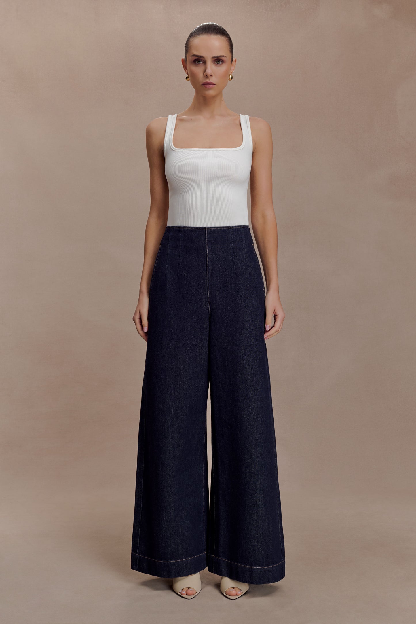 Maral High Waisted Dart Jeans - Washed Indigo Blue