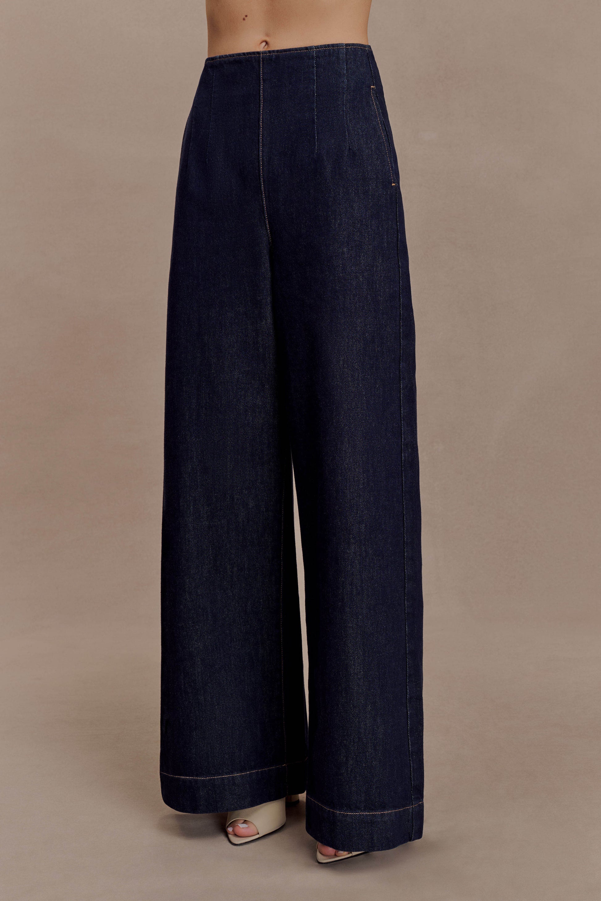 Maral High Waisted Dart Jeans - Washed Indigo Blue #4