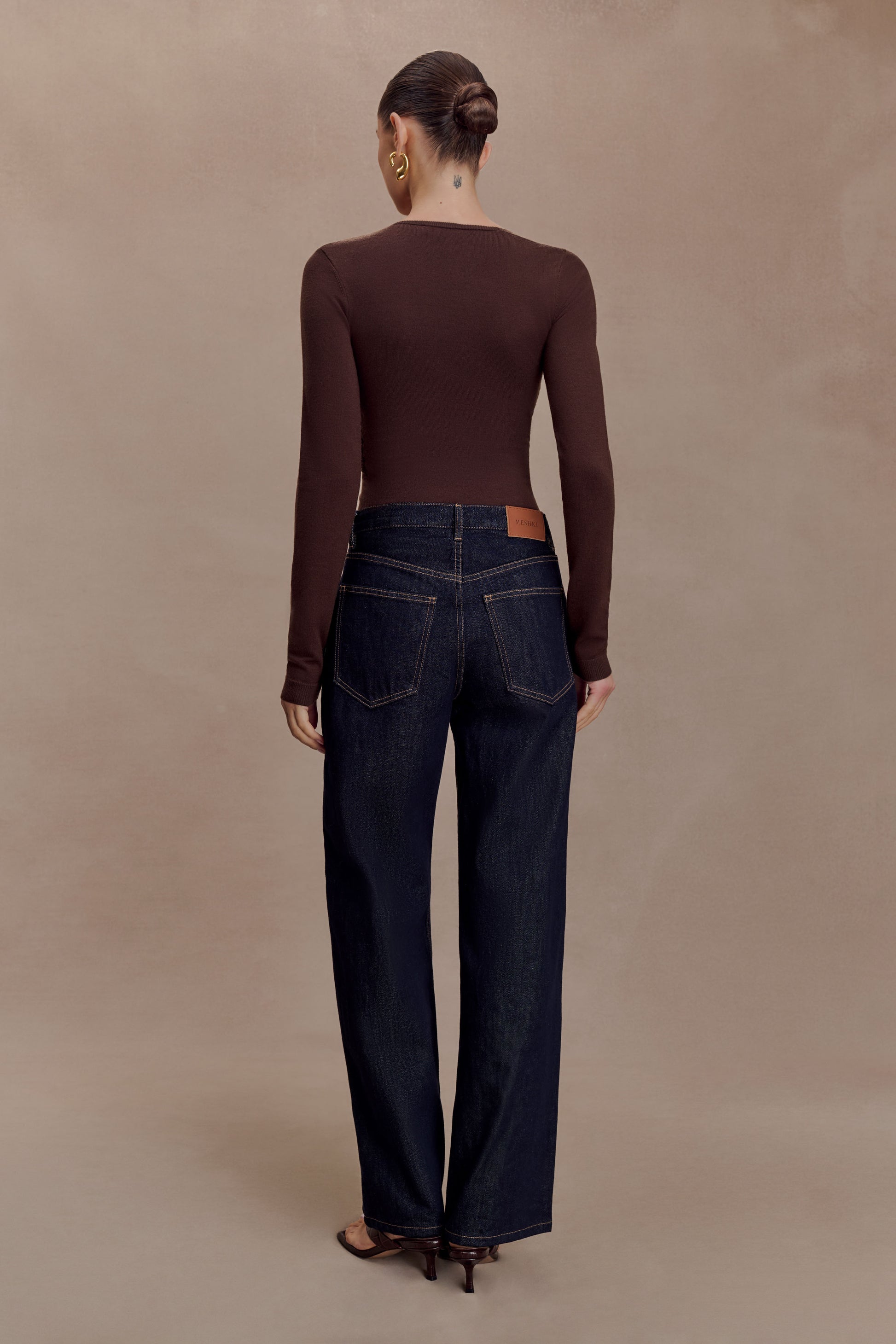 Kaylen Knit Long Sleeve Top - Dark Chocolate #5