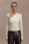 Kaylen Knit Long Sleeve Top - Ivory