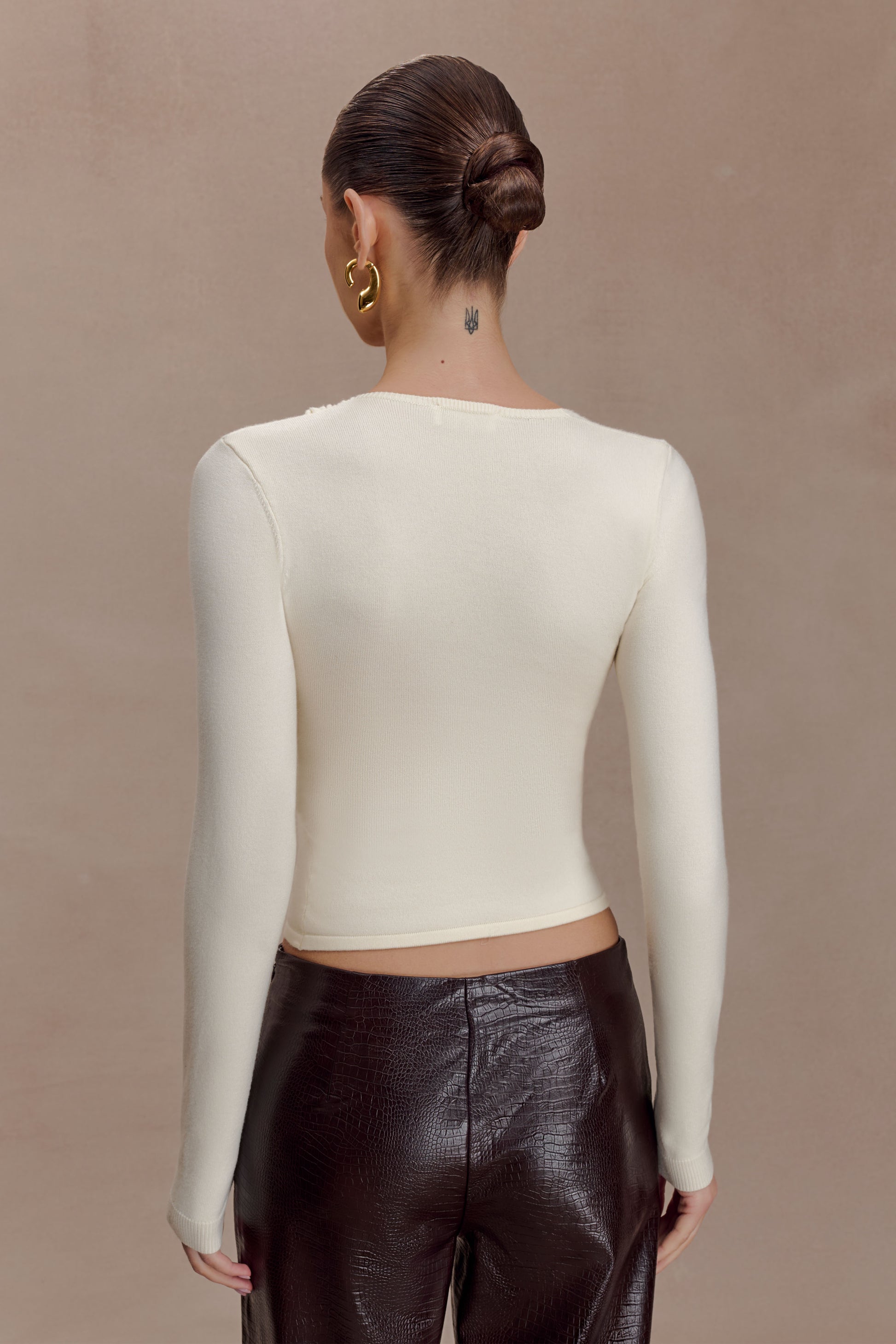 Kaylen Knit Long Sleeve Top - Ivory #2