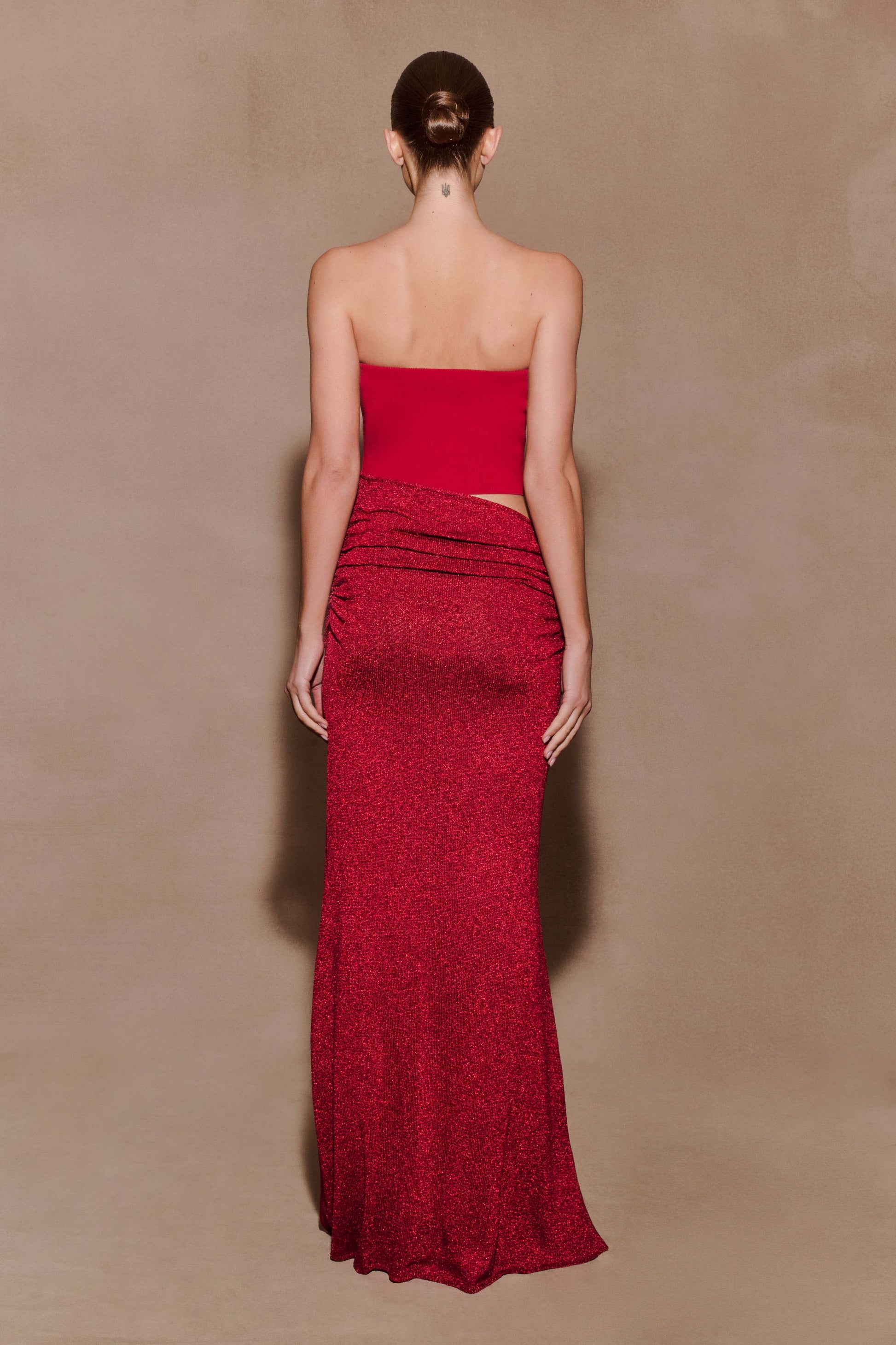 Jasiel Strapless Knit Maxi Dress - Red #2