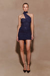Mattea Diamante Mini Dress With Scarf - Navy