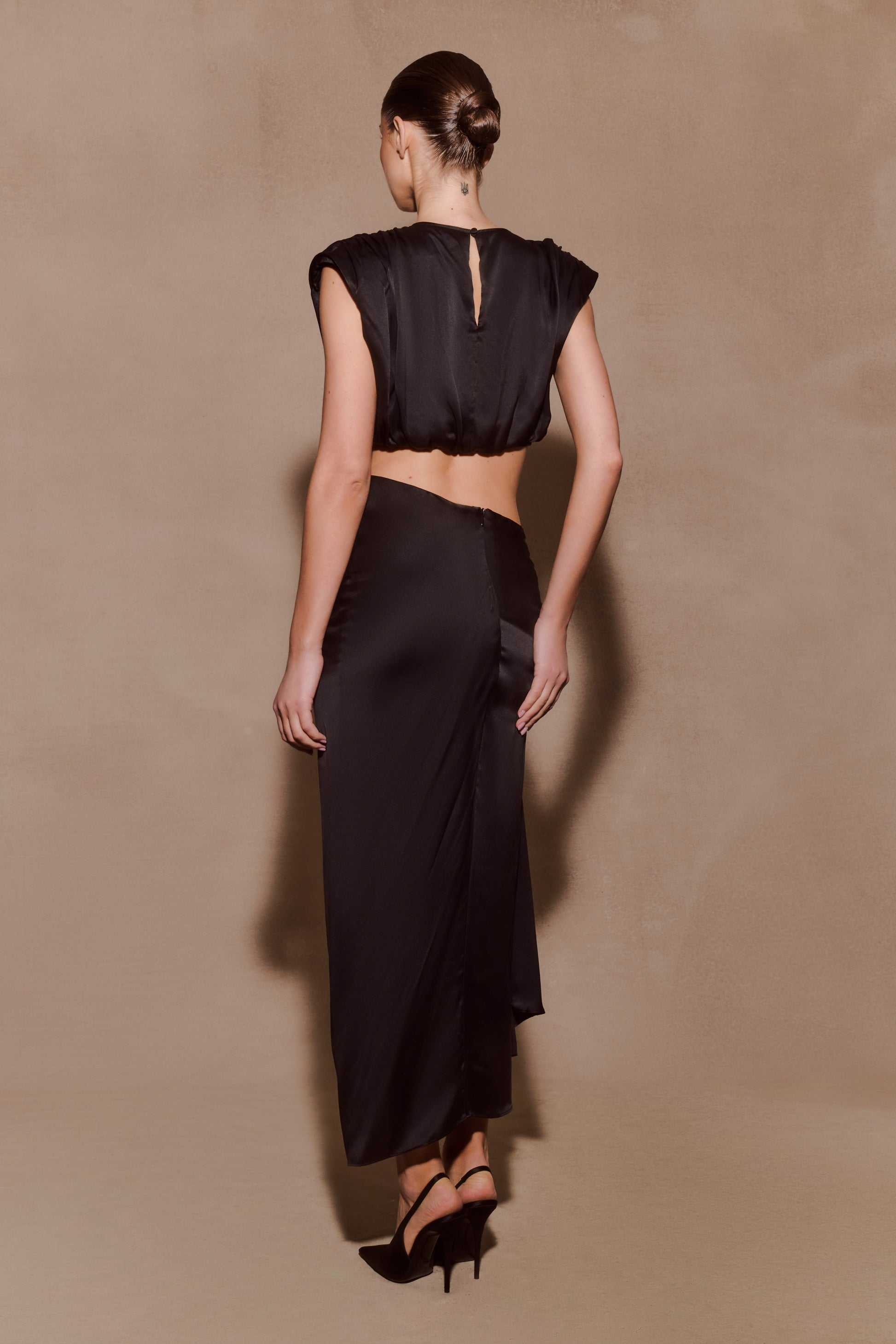 Zendaya Silk Midi Skirt - Black #4