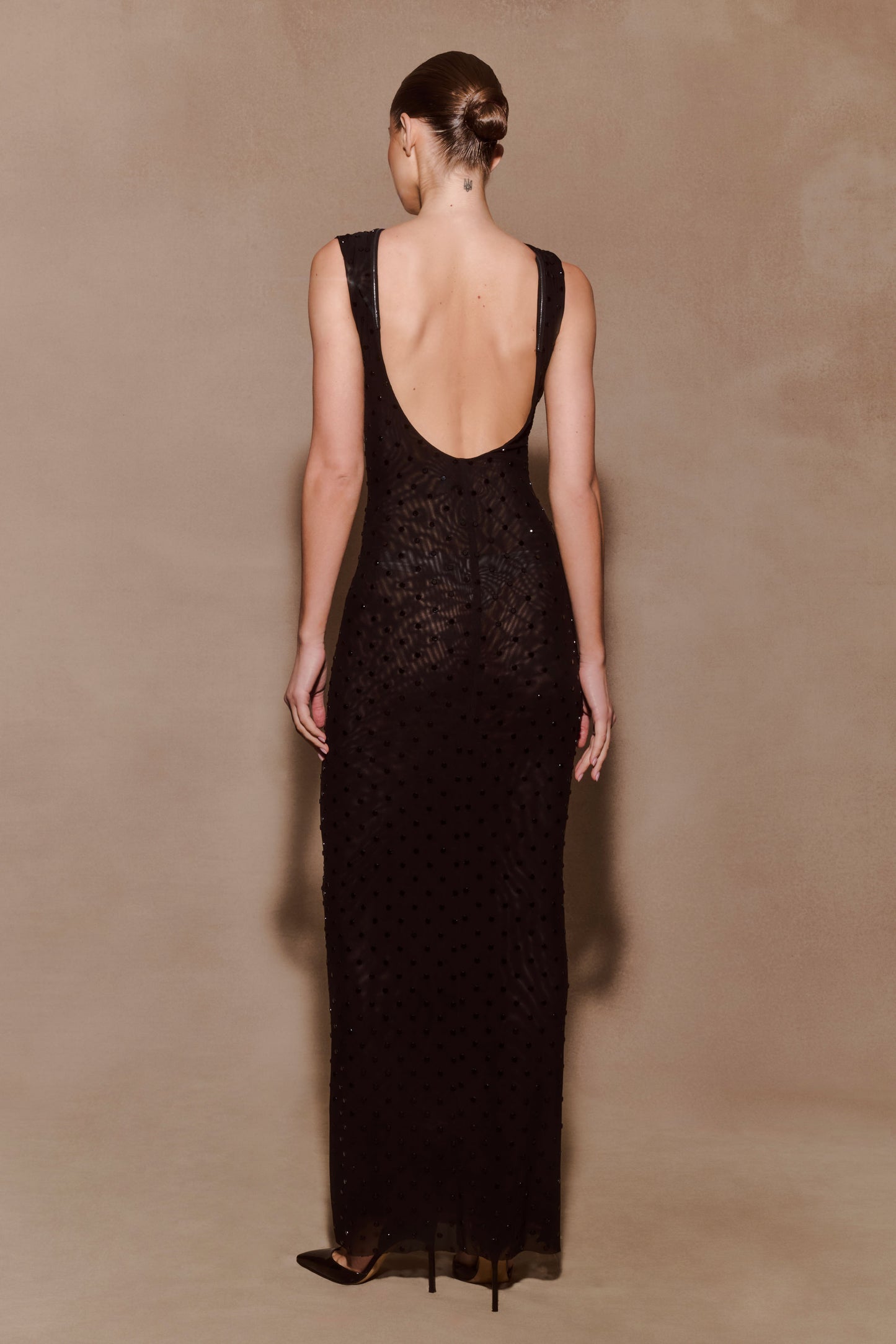 Samara Sleeveless Diamante Maxi Dress - Black