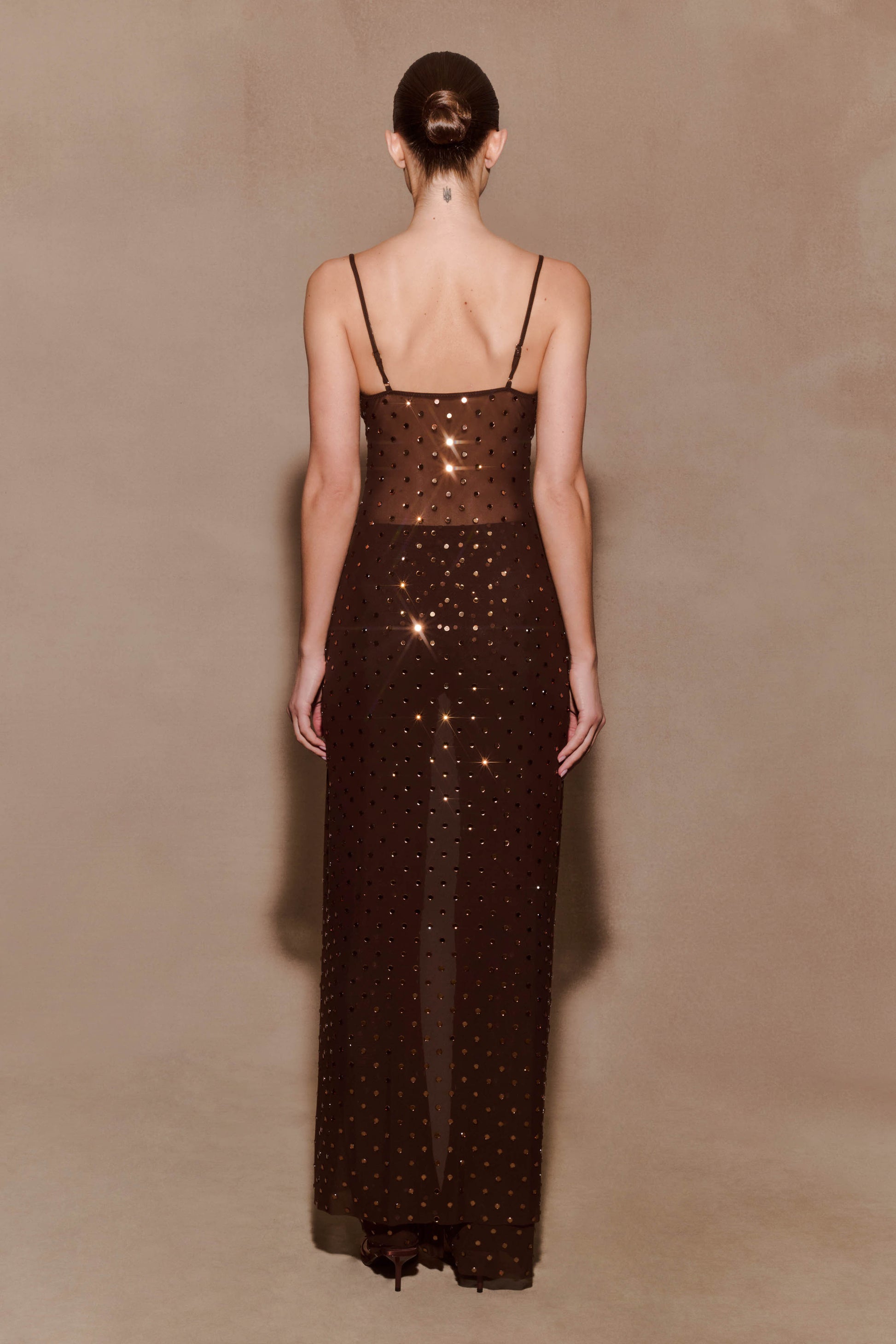 Jackie Longline Diamante Top - Chocolate #7