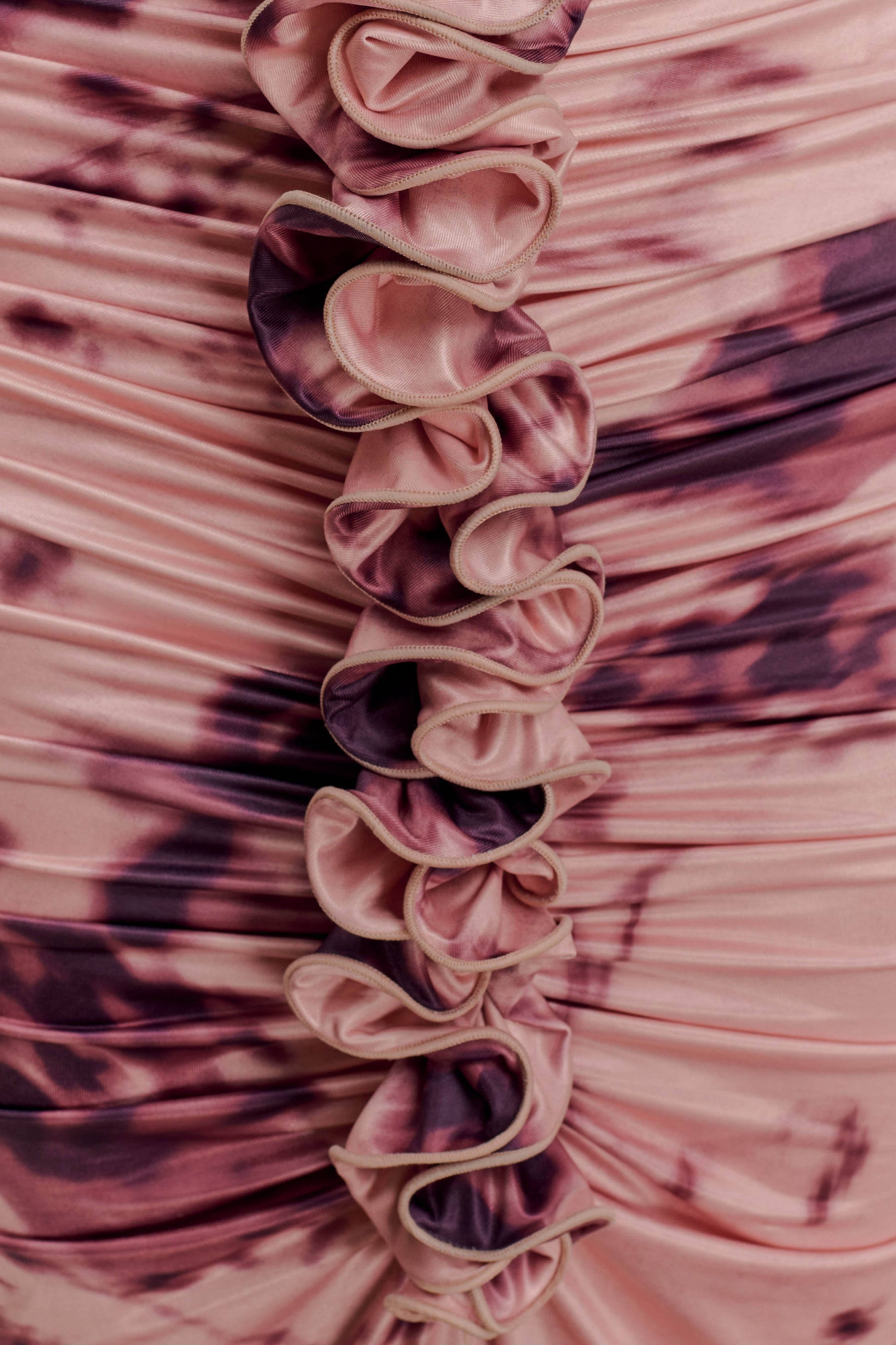 Alessandra Slinky Ruffle Maxi Dress - Pink Blurred Floral Print #6