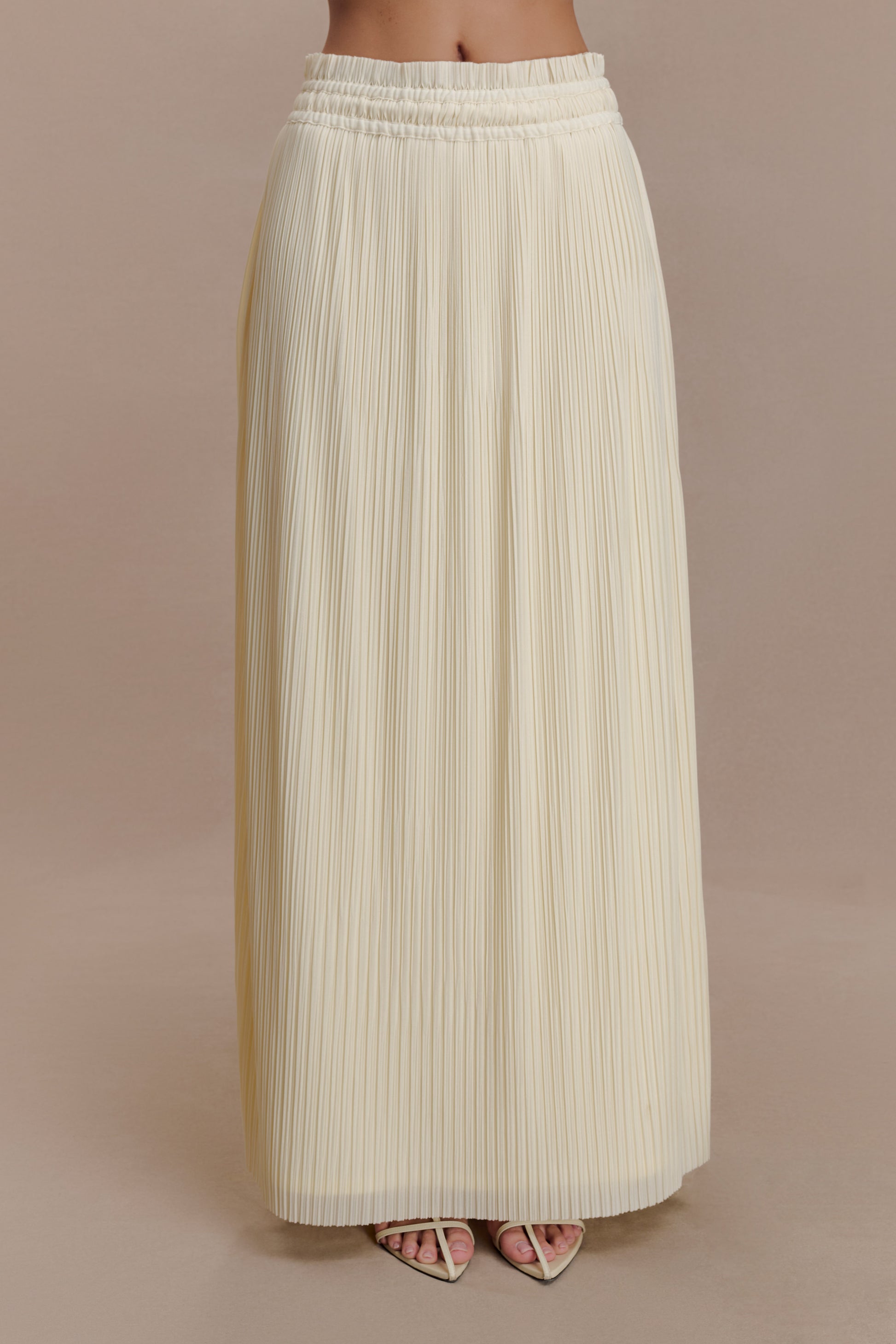 Amaris Gathered Plisse Maxi Skirt - Lemon #6