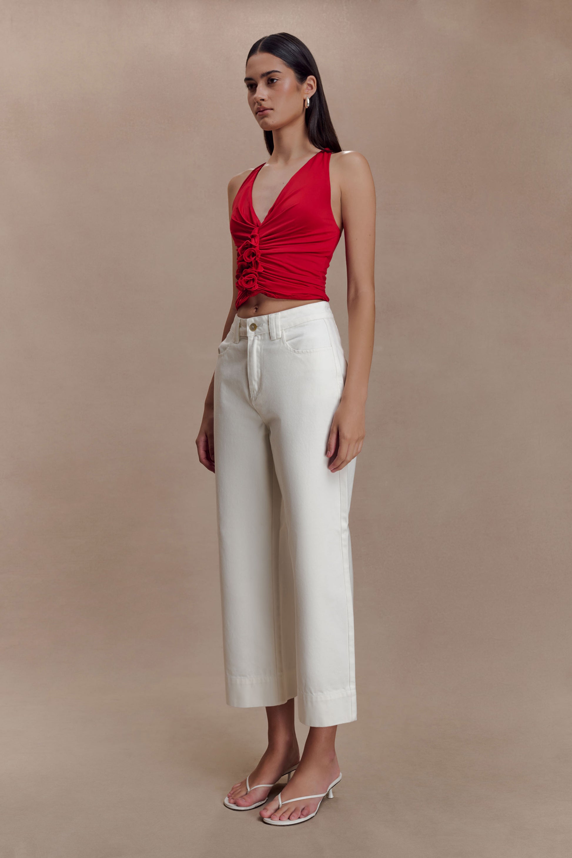 Alessandra Slinky Ruffle Top - Ruby #4