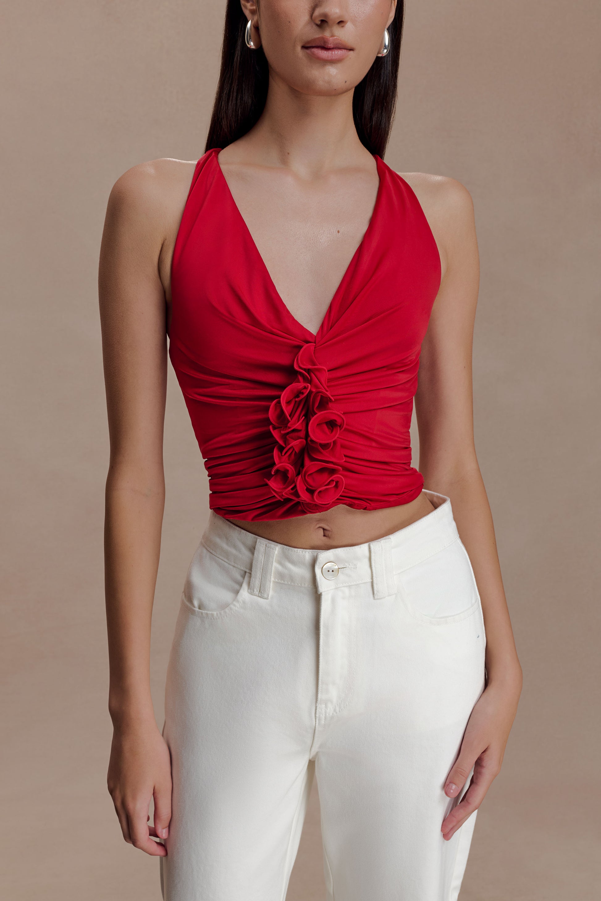 Alessandra Slinky Ruffle Top - Ruby #3