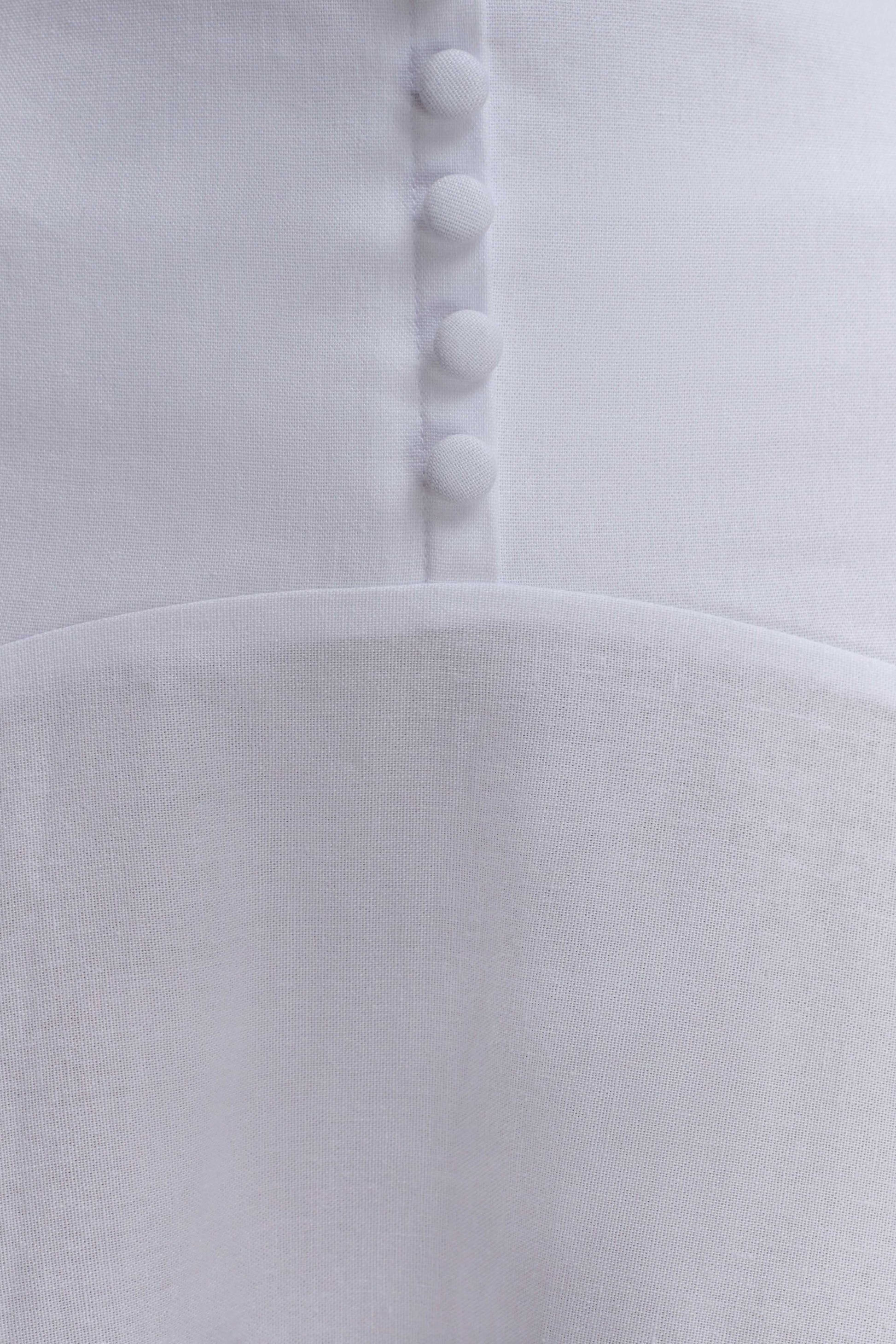 Selma Curved Waist Midi Skirt - White #7