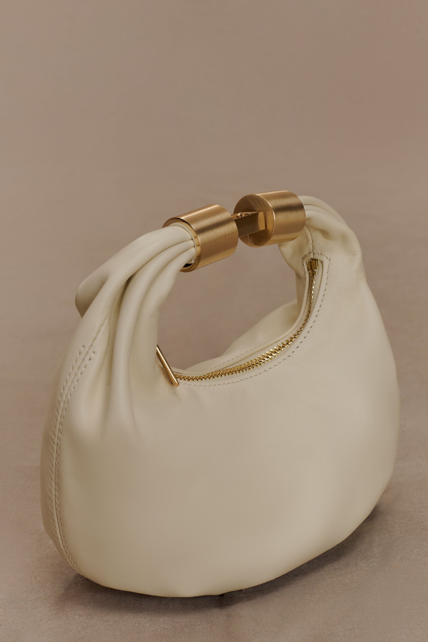 Bristol Mini Croissant Leather Bag - Ivory