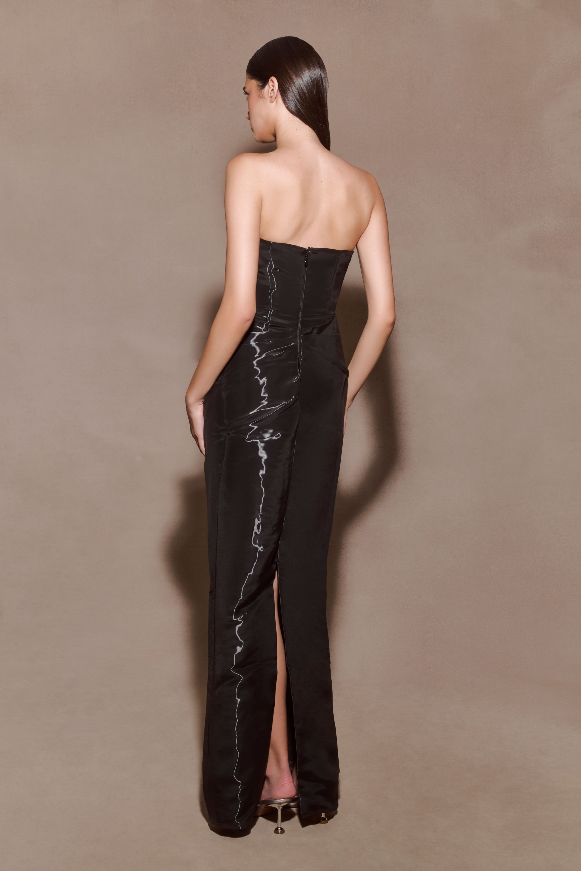 Calliope Strapless Organza Maxi Dress - Black #2