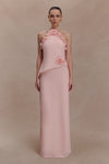 Melissa Chiffon Flower Maxi Dress - Baby Pink
