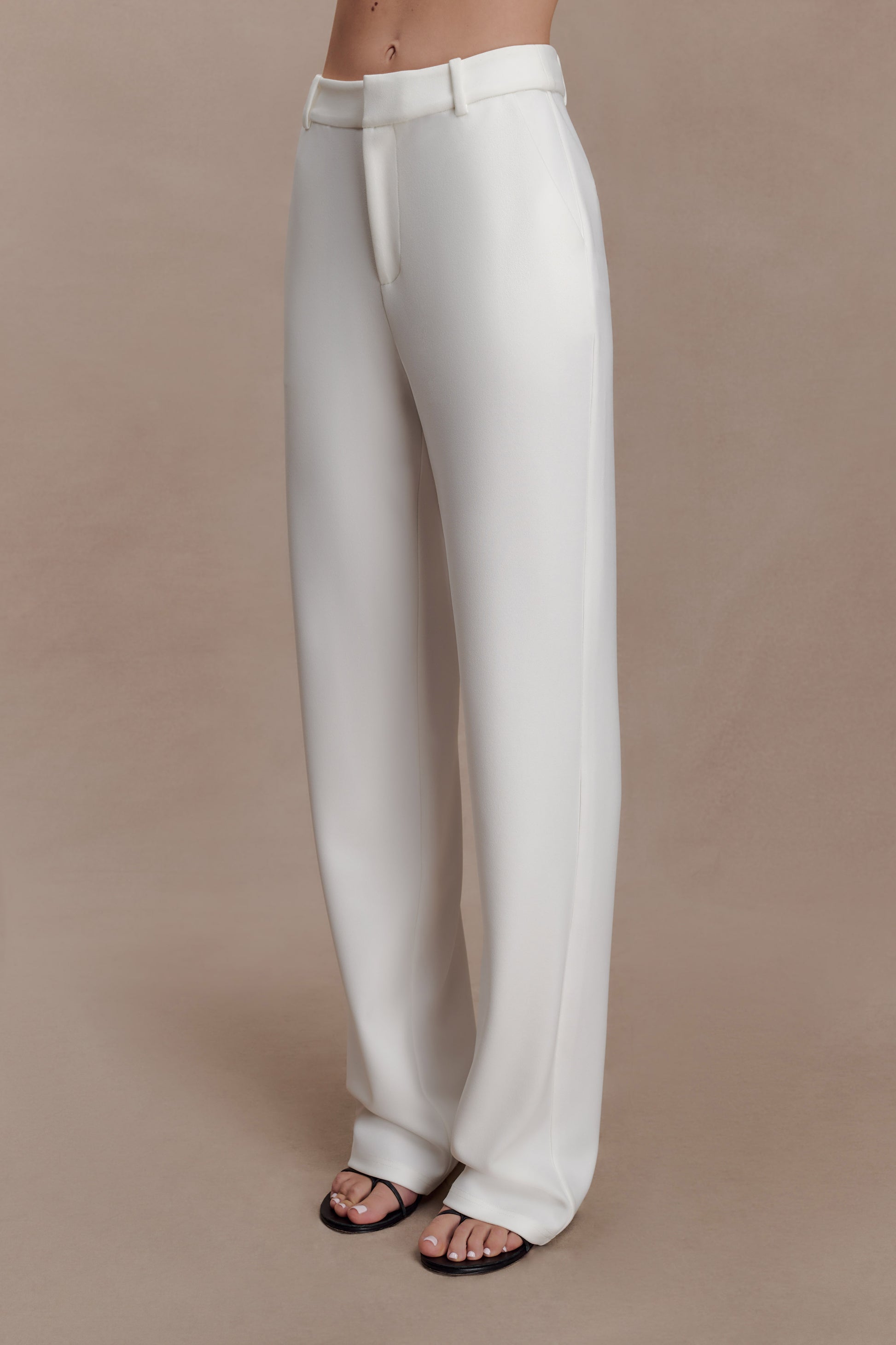 Maude Crepe Straight Leg Pants - Ivory #4