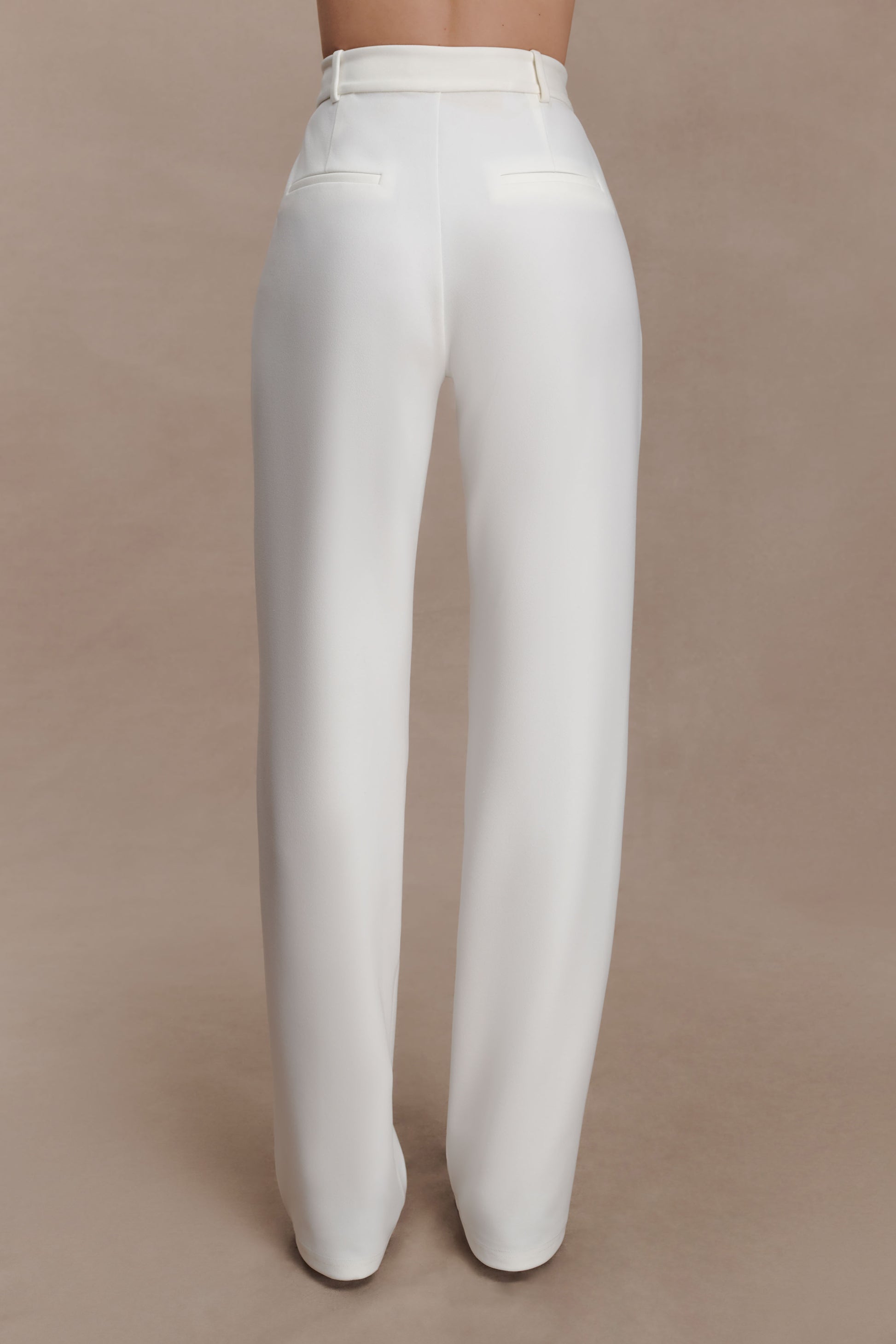 Maude Crepe Straight Leg Pants - Ivory #5