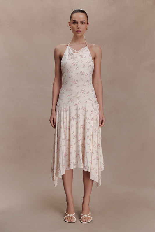 Sylvie Modal Hankie Midi Dress - Floral Ditsy Print