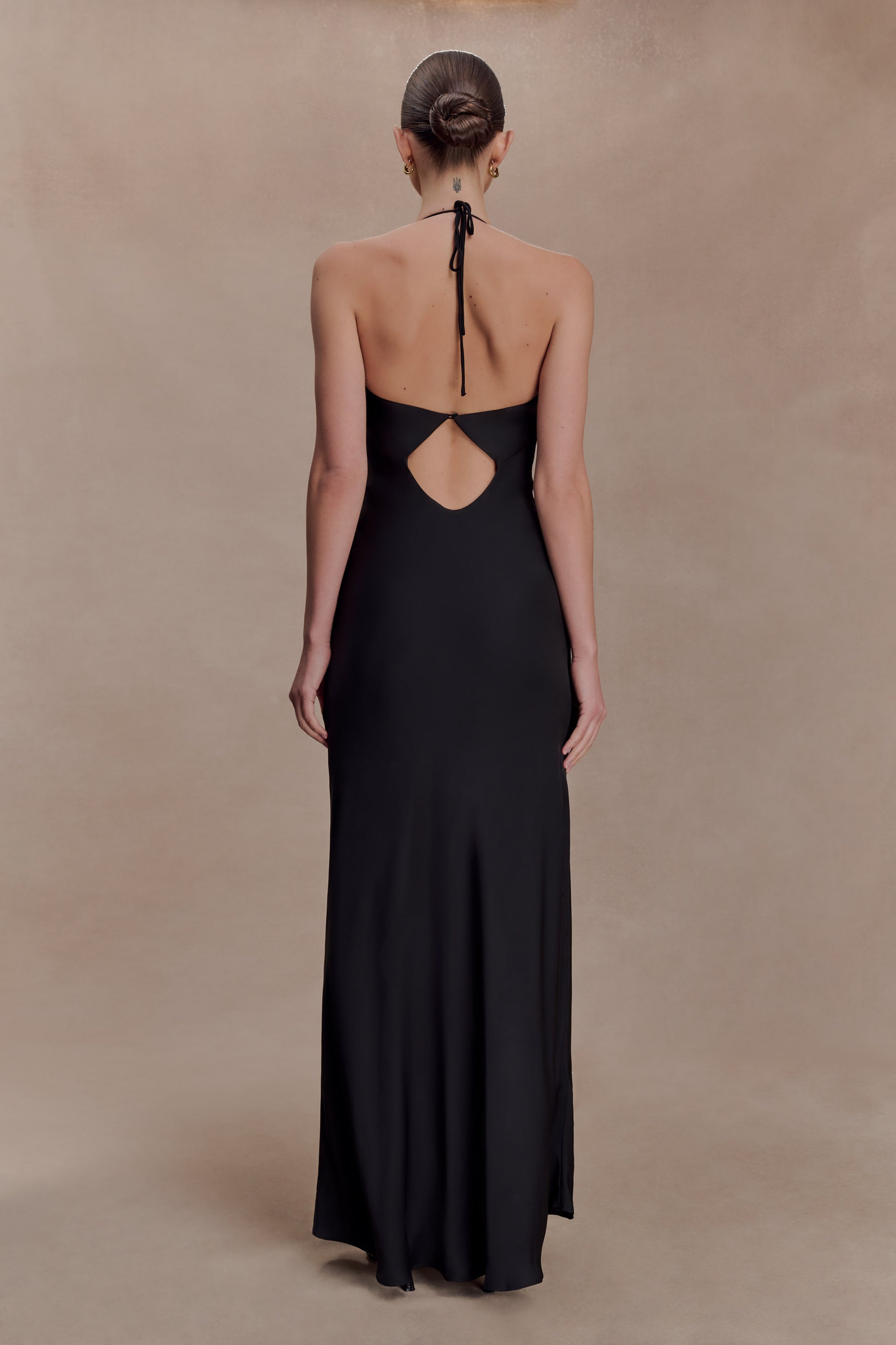 Lydia Cowl Neck Satin Maxi Dress - Black | MESHKI Lydia Cowl Neck Satin Maxi Dress - Black | MESHKI