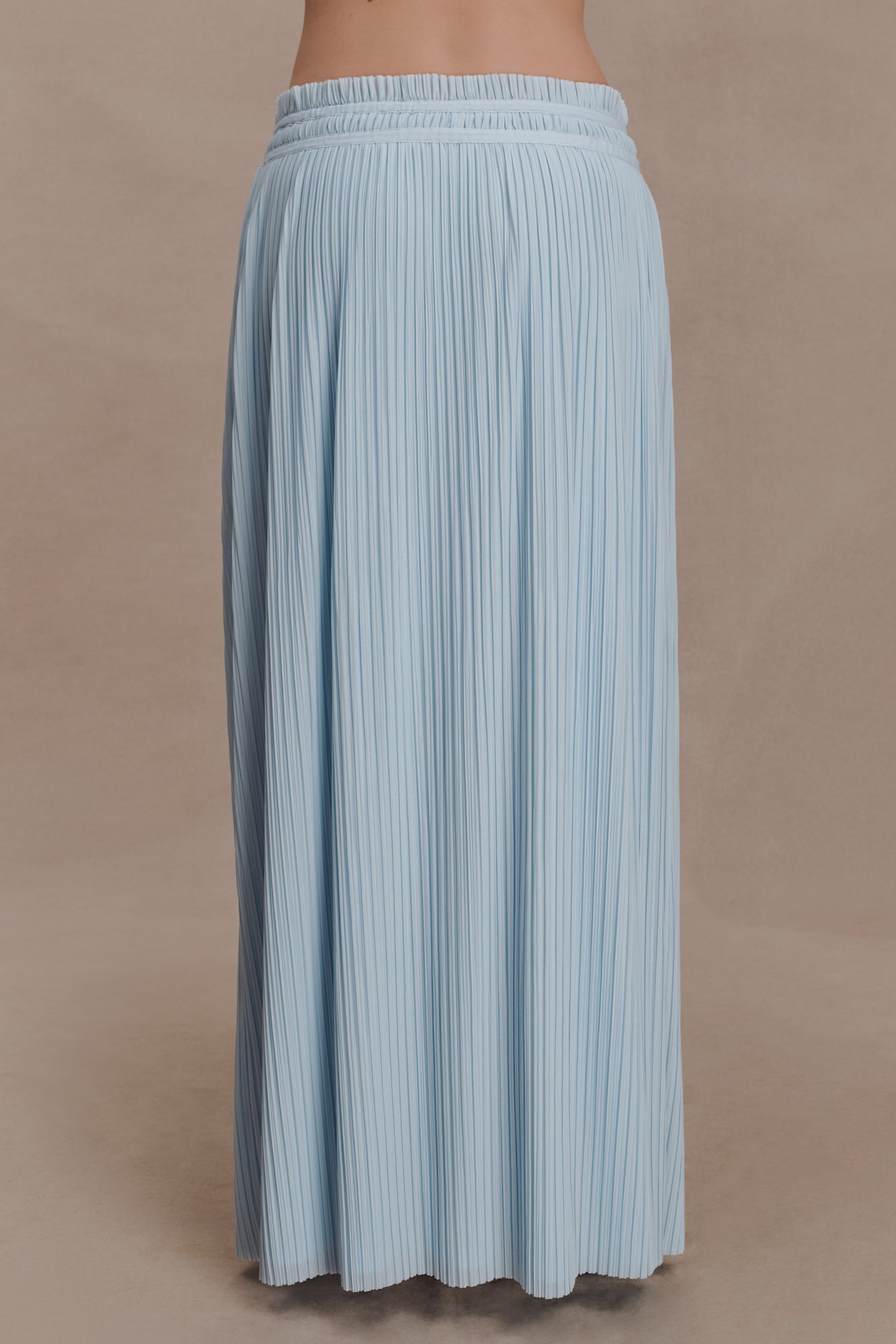 Amaris Gathered Plisse Maxi Skirt - Pale Blue #5
